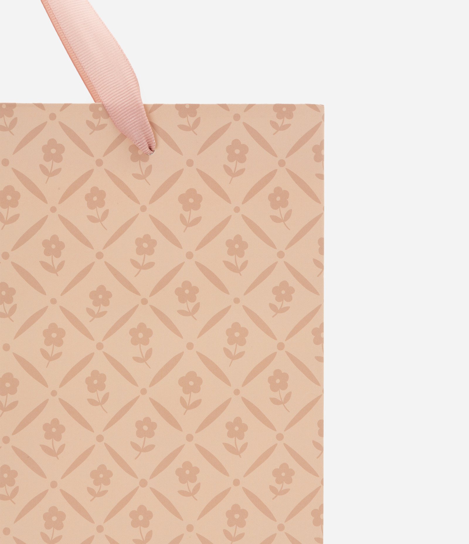 Embalagem de Presente Média com Estampa Floral Bege 3