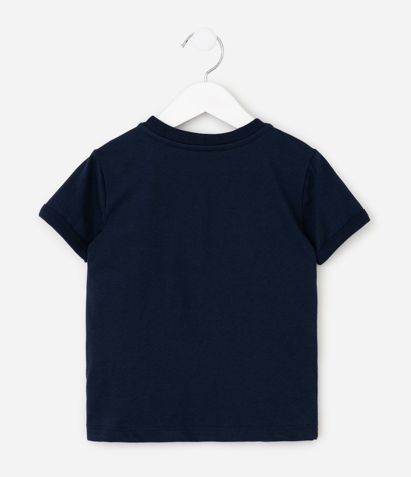 Camiseta Infantil com Lettering Game Day e Listras Contrastante – Tam 1 a 6 Anos Azul Marinho 3
