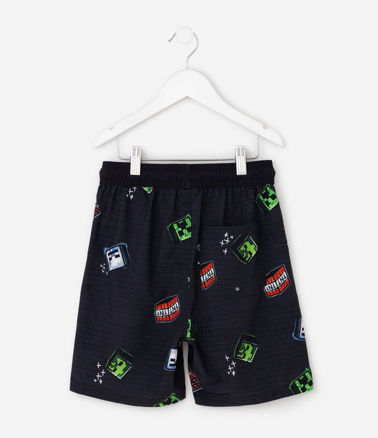 Bermuda Infantil com Estampa Fullprint Minecraft – Tam 5 a 14 Anos Preto 3