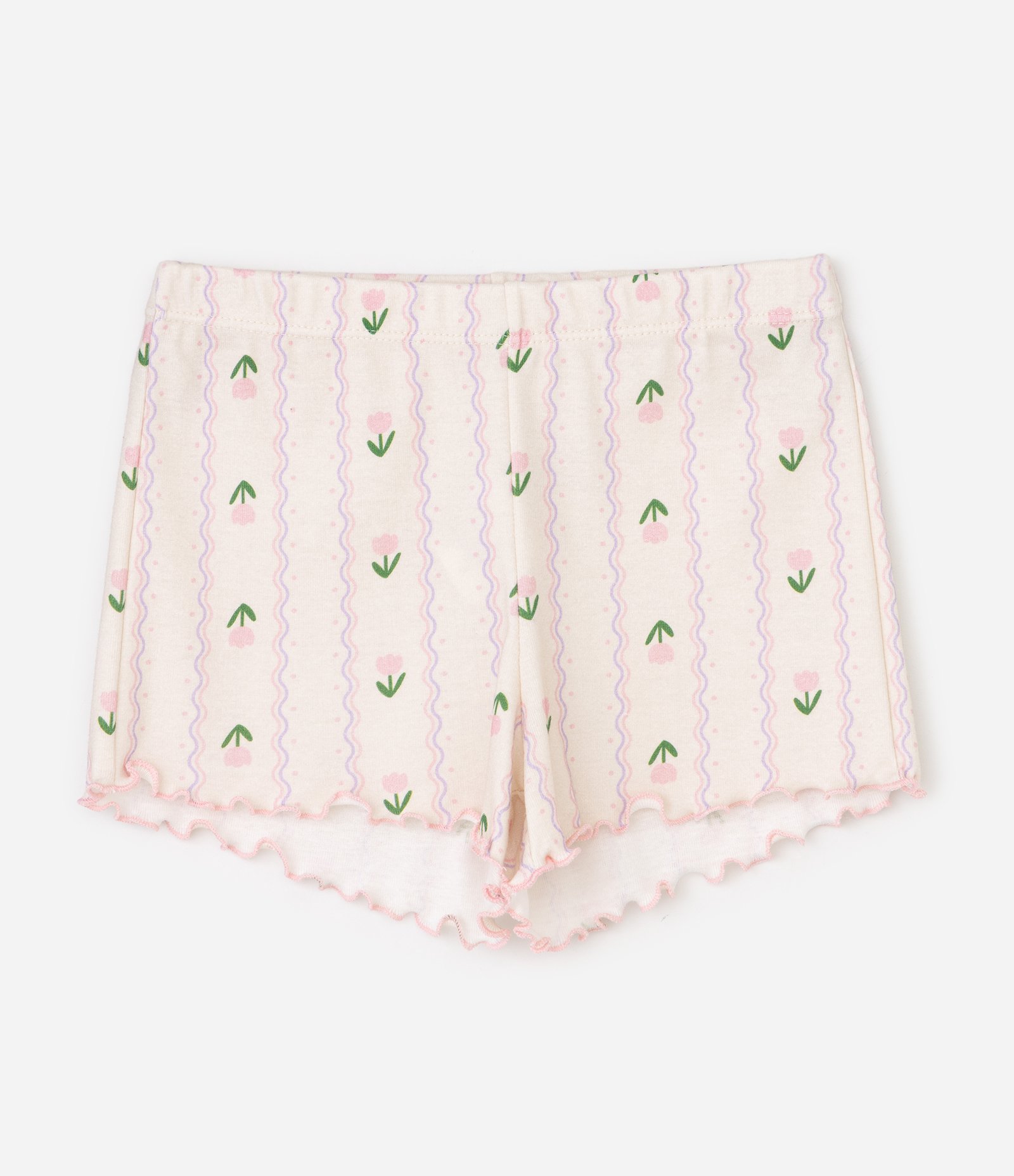 Pijama Curto Infantil em Ribana com Estampa Floral – Tam 5 a 14 Anos Rosa Claro 6