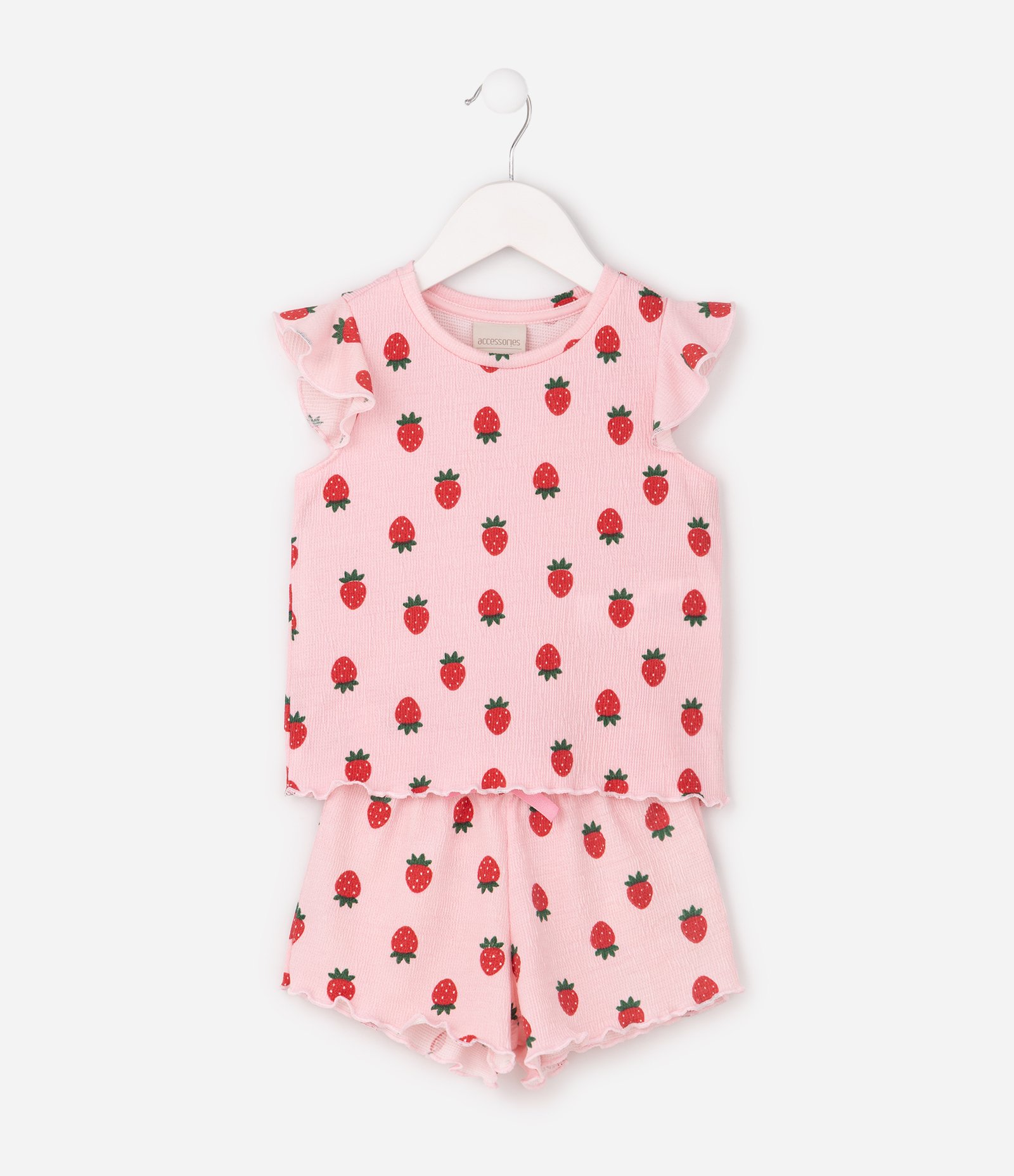 Pijama Infantil com Estampa Fullprint Morangos – Tam 2 a 6 Anos Rosa Claro 2