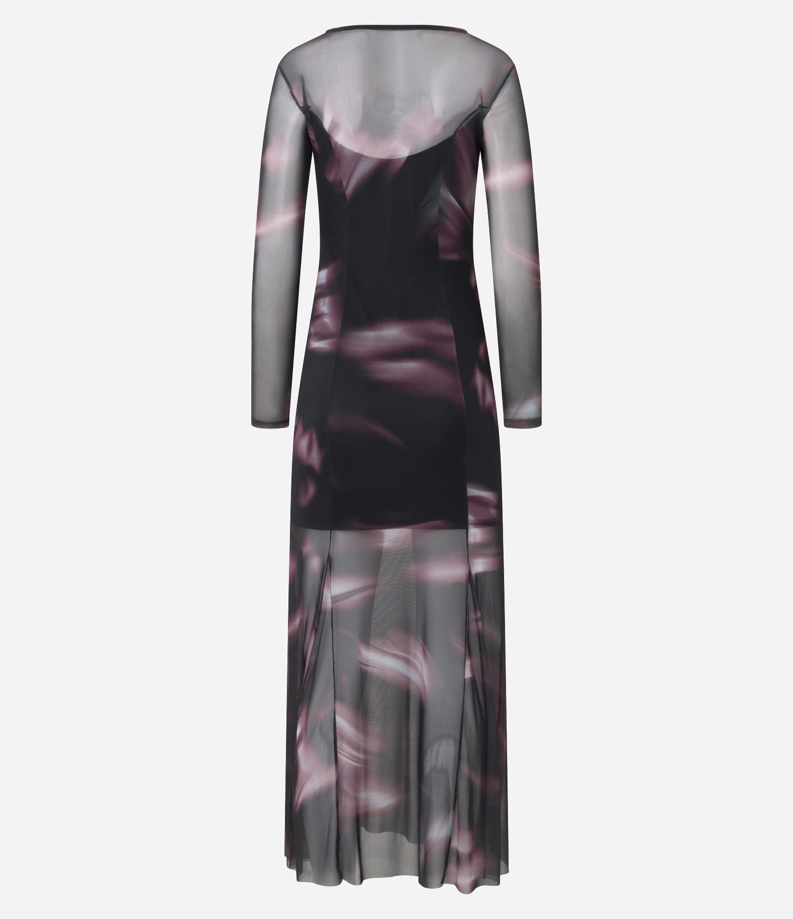 Vestido Midi em Tule com Efeito Manchado e Recortes na Barra Preto 7