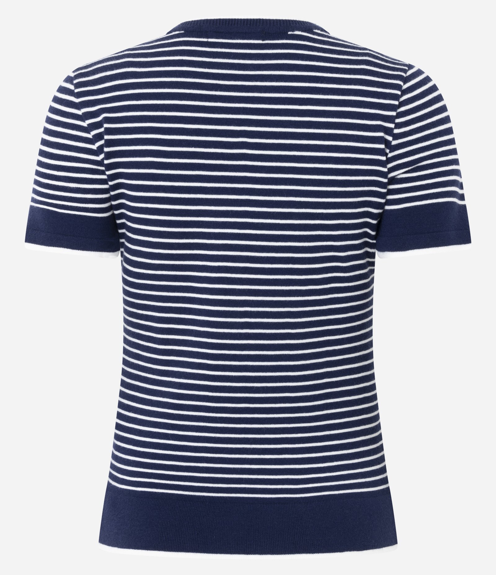 Blusa Regular em Tricô com Estampa Listrada Azul/Branco 7