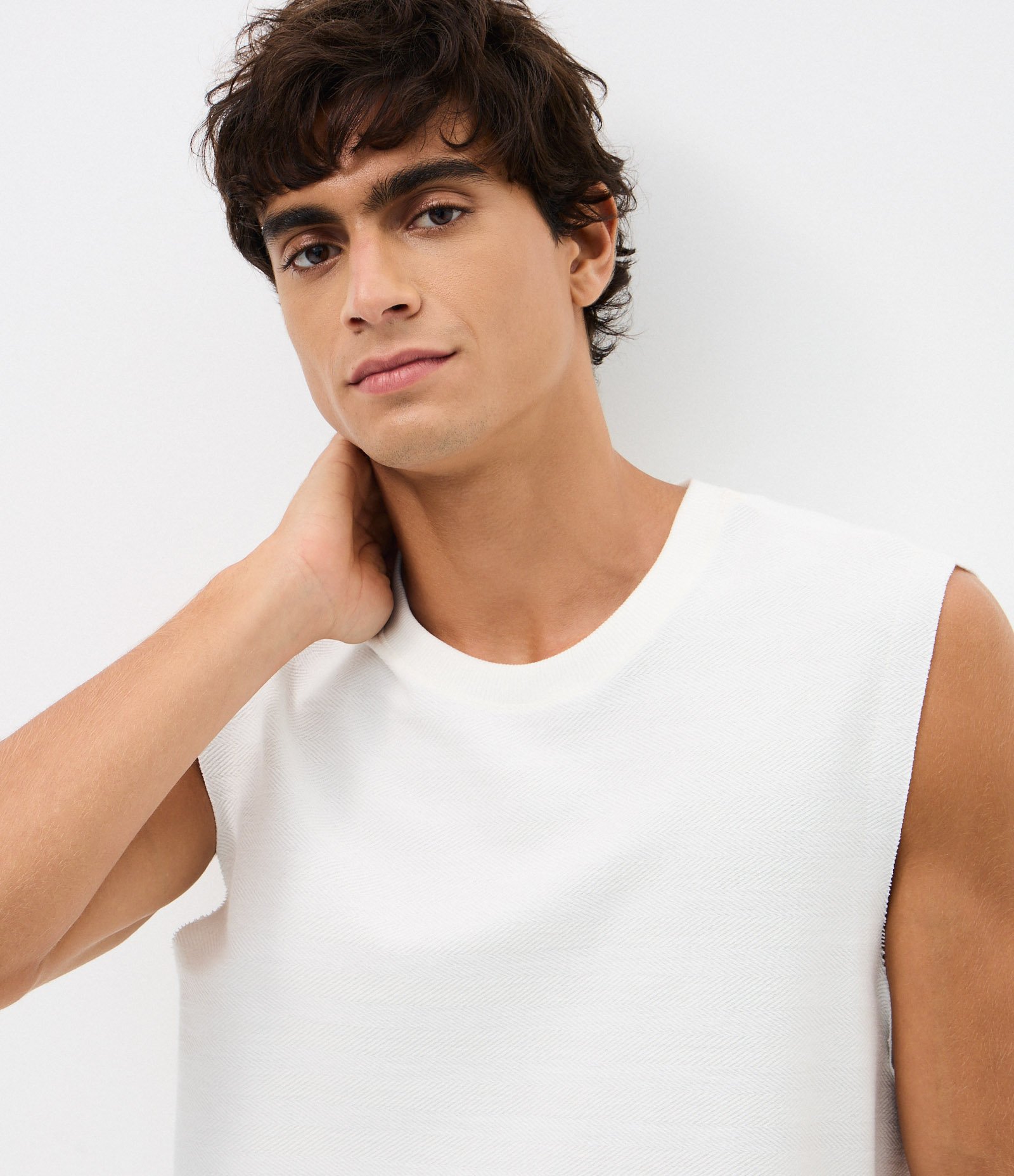 Regata Comfort Texturizada Lisa Branco 3