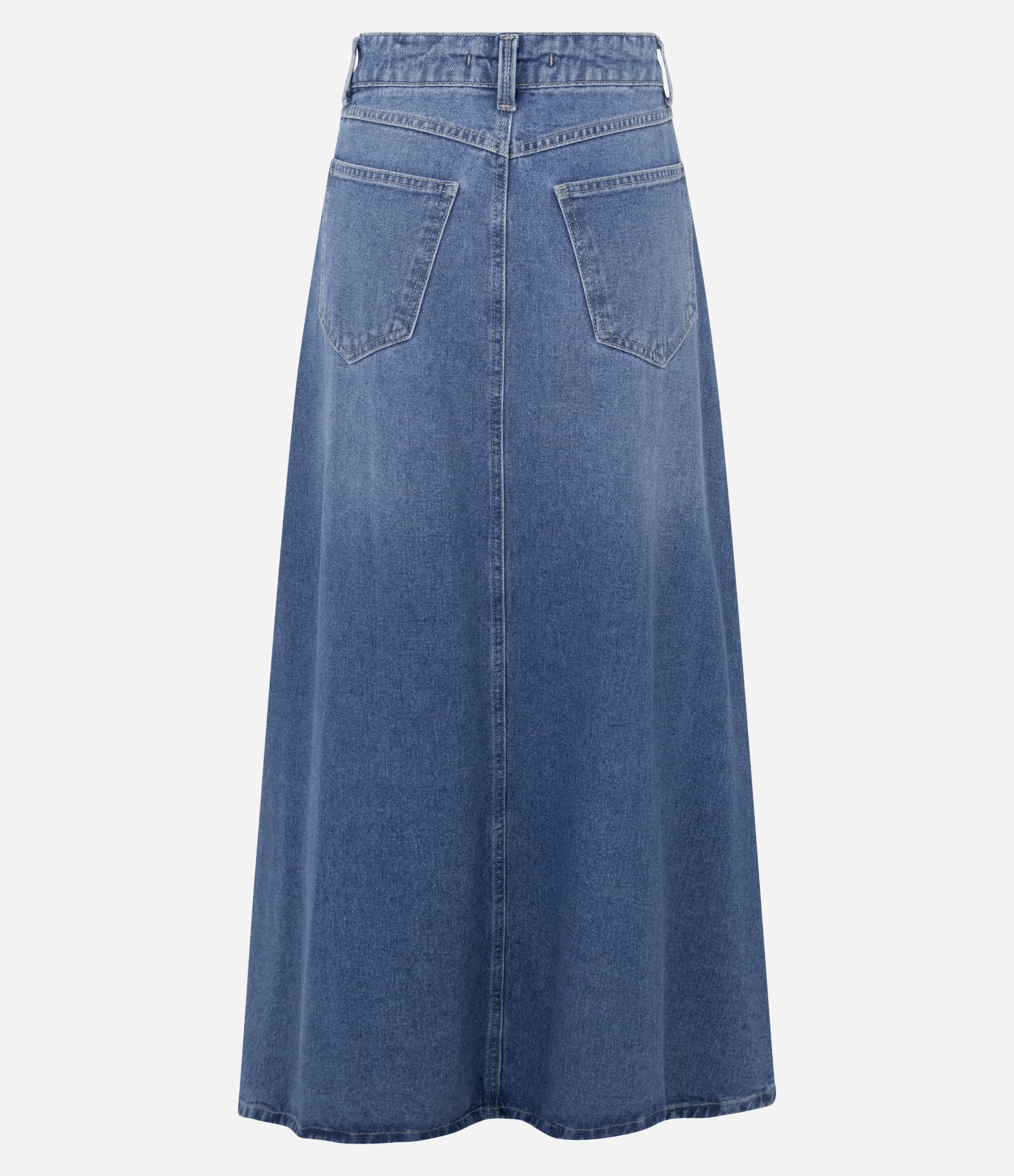 Saia New Midi Jeans com Cintura Baixa Azul 6