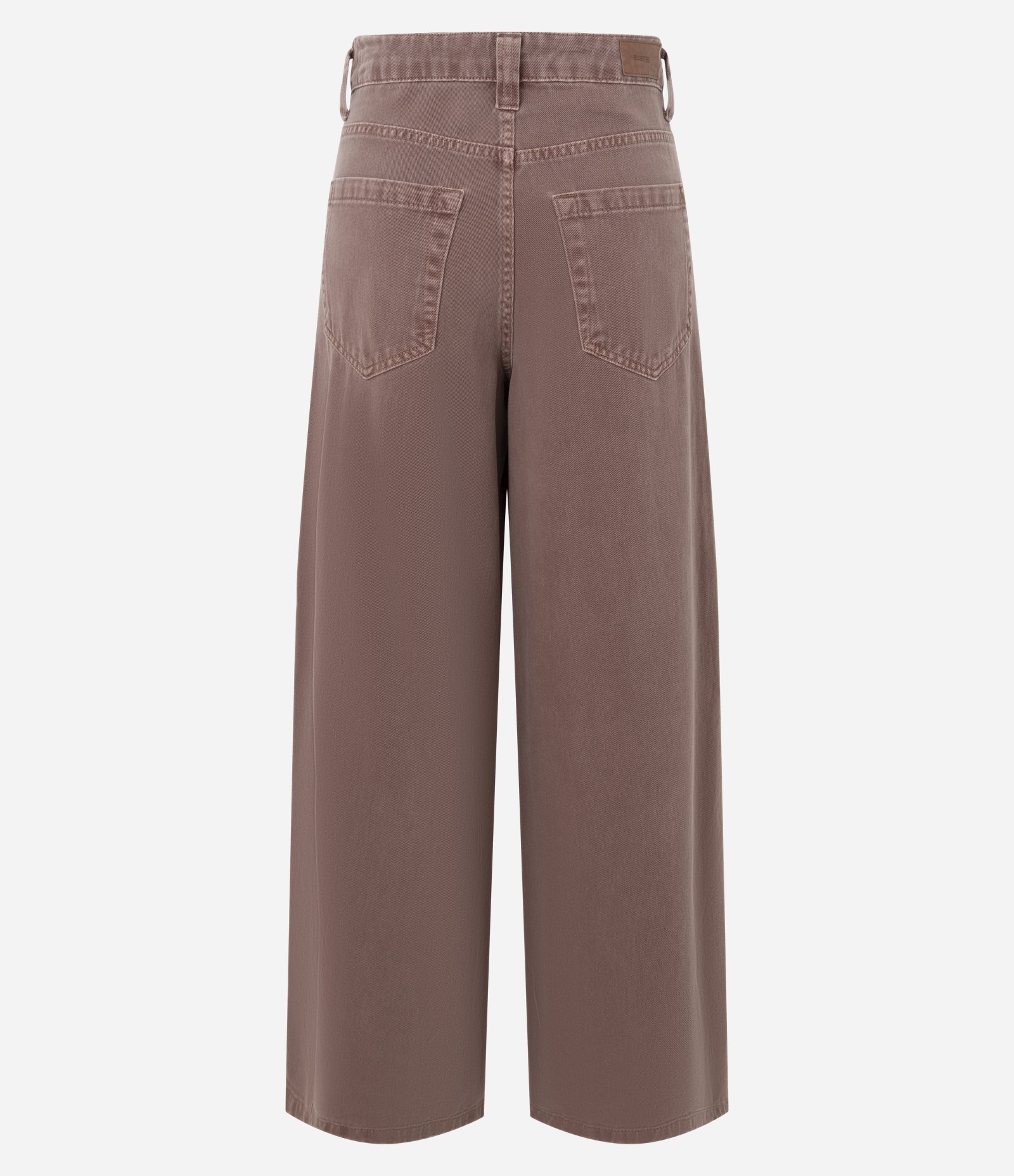 Calça Super Wide em Sarja com Cintura Média Marrom 6