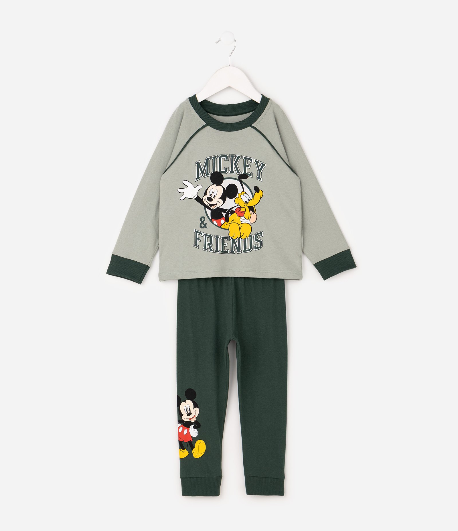Pijama Infantil com Estampa Mickey e Pluto – Tam 1 a 4 Anos Verde 2