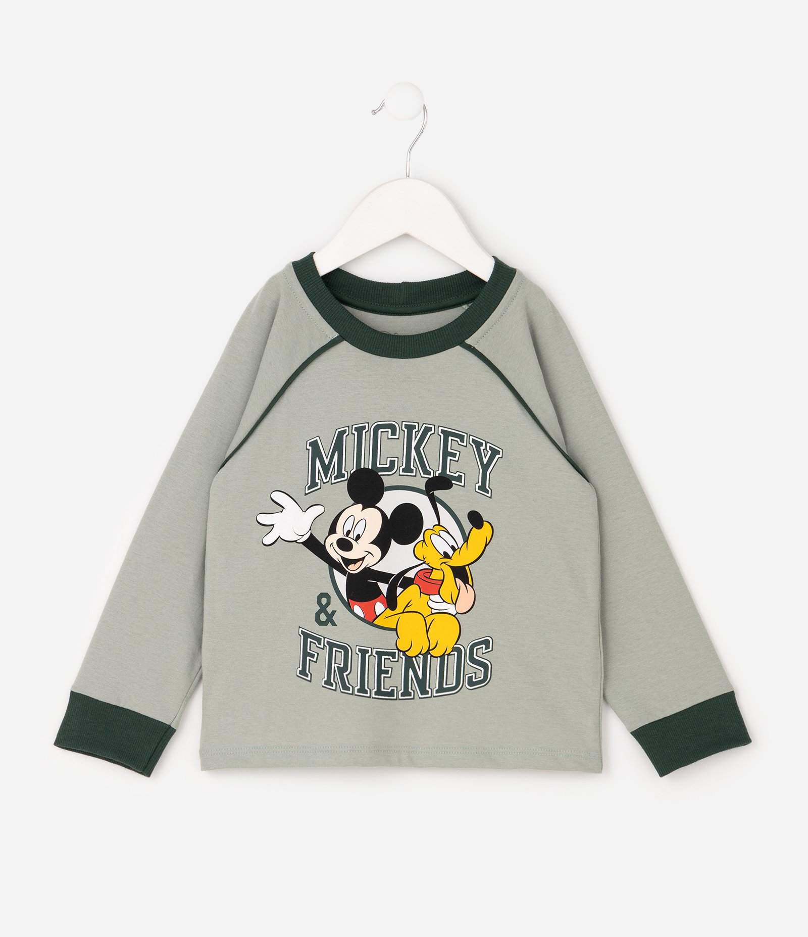 Pijama Infantil com Estampa Mickey e Pluto – Tam 1 a 4 Anos Verde 3