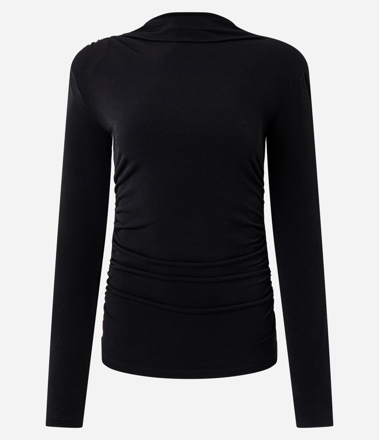 Blusa com Ombreiras e Franzido nas Laterais Preto 5