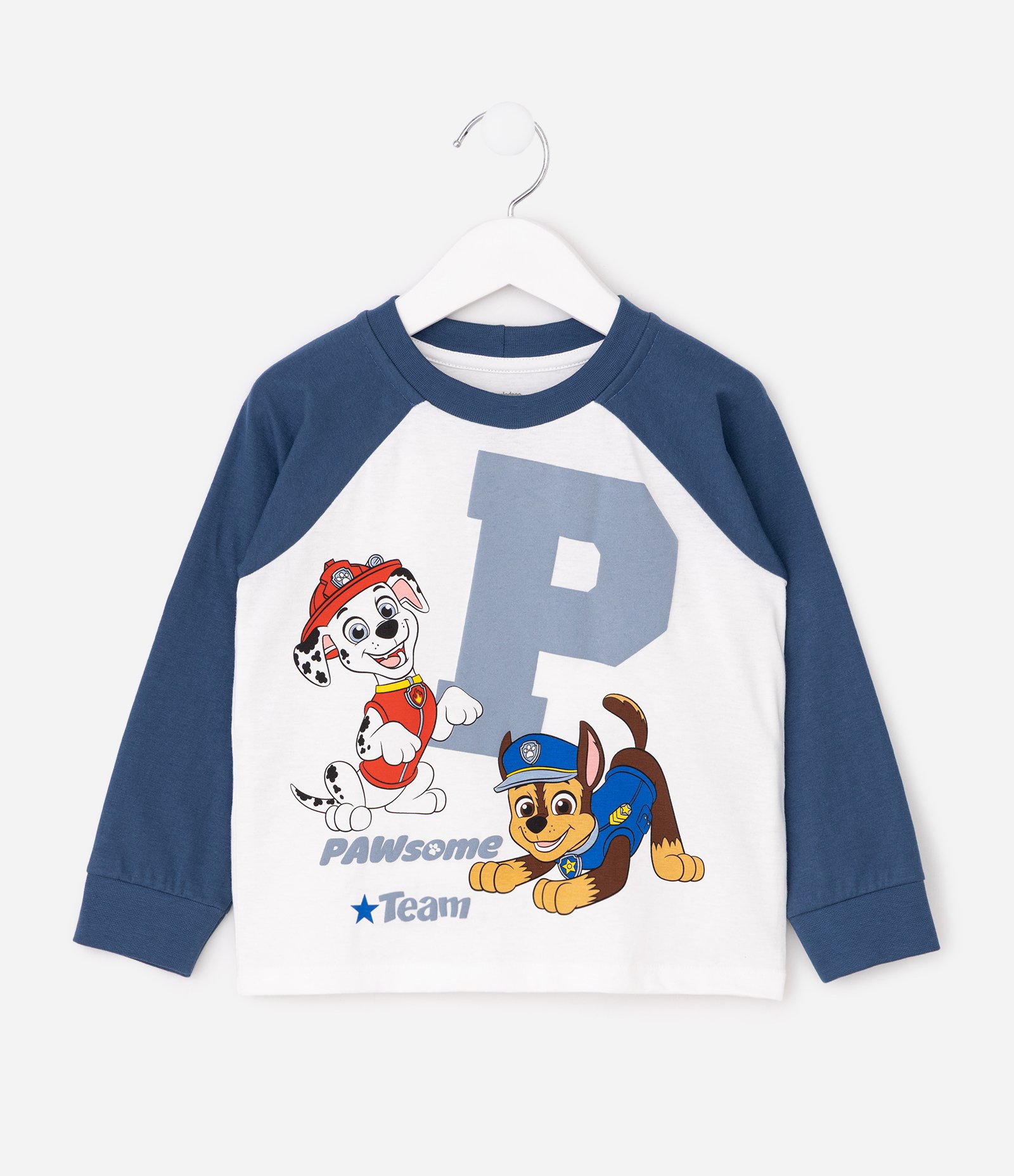 Pijama Infantil Patrulha Canina com Estampa Marshall & Chase – Tam 2 a 8 Anos Azul/Branco 3
