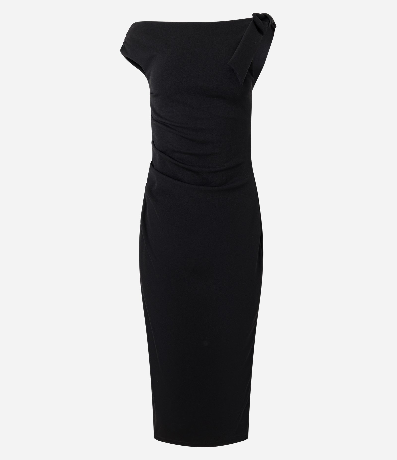 Vestido Midi com Um Ombro Só e Aplicação de Laço Preto 5