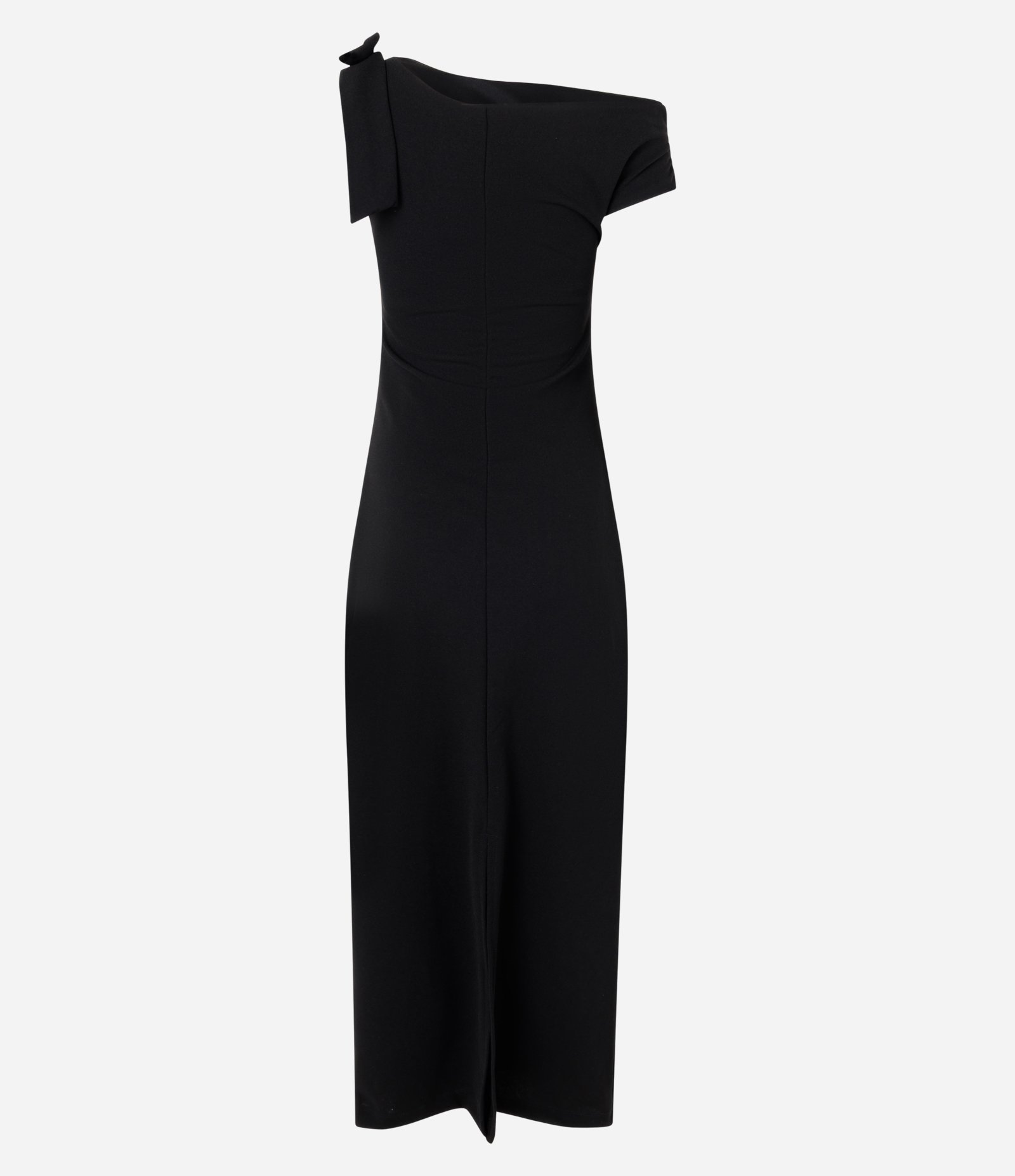 Vestido Midi com Um Ombro Só e Aplicação de Laço Preto 6