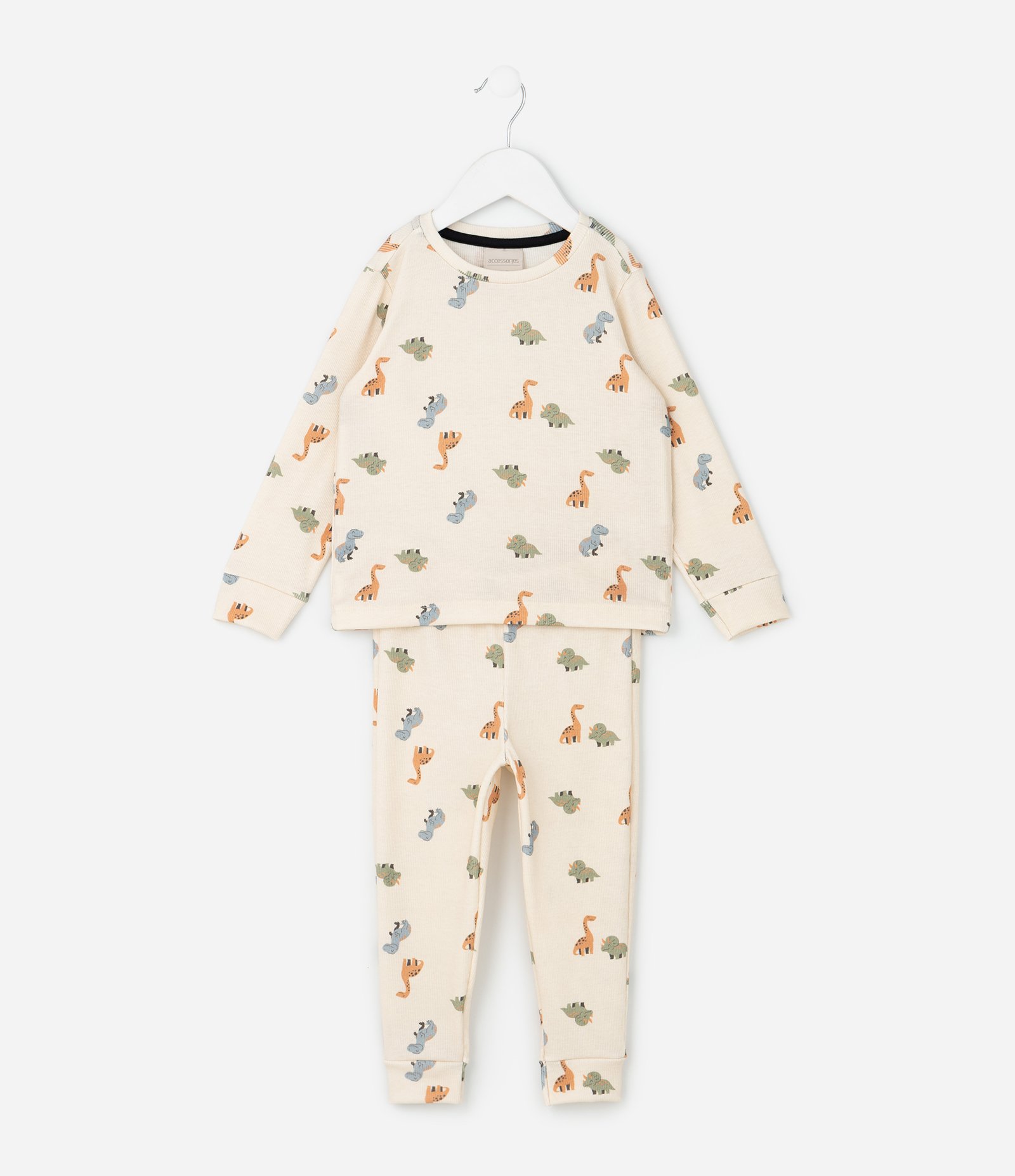 Pijama Infantil com Blusa e Calça de Dinossauros – Tam 1 a 6 Anos Off White 2