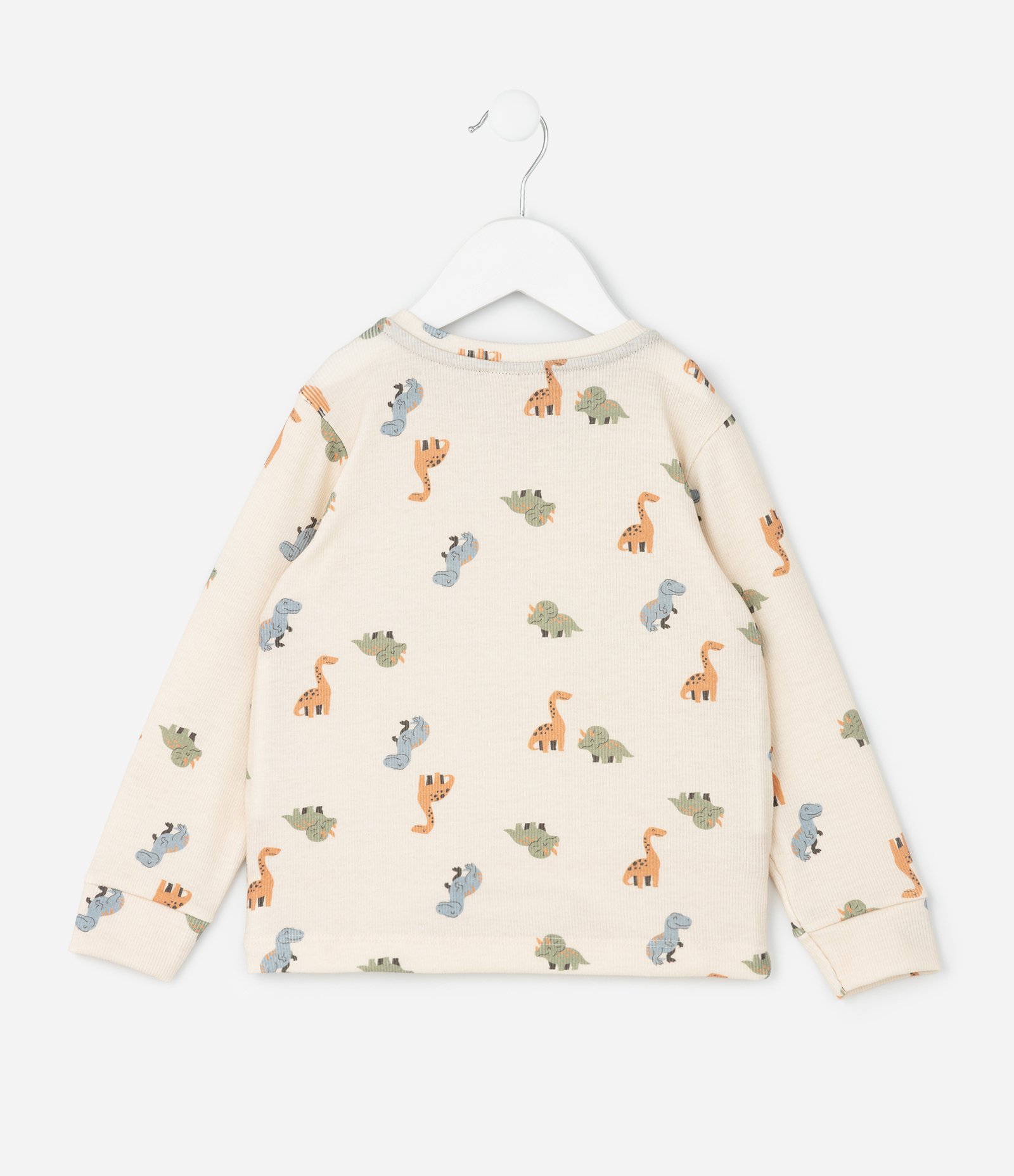 Pijama Infantil com Blusa e Calça de Dinossauros – Tam 1 a 6 Anos Off White 4