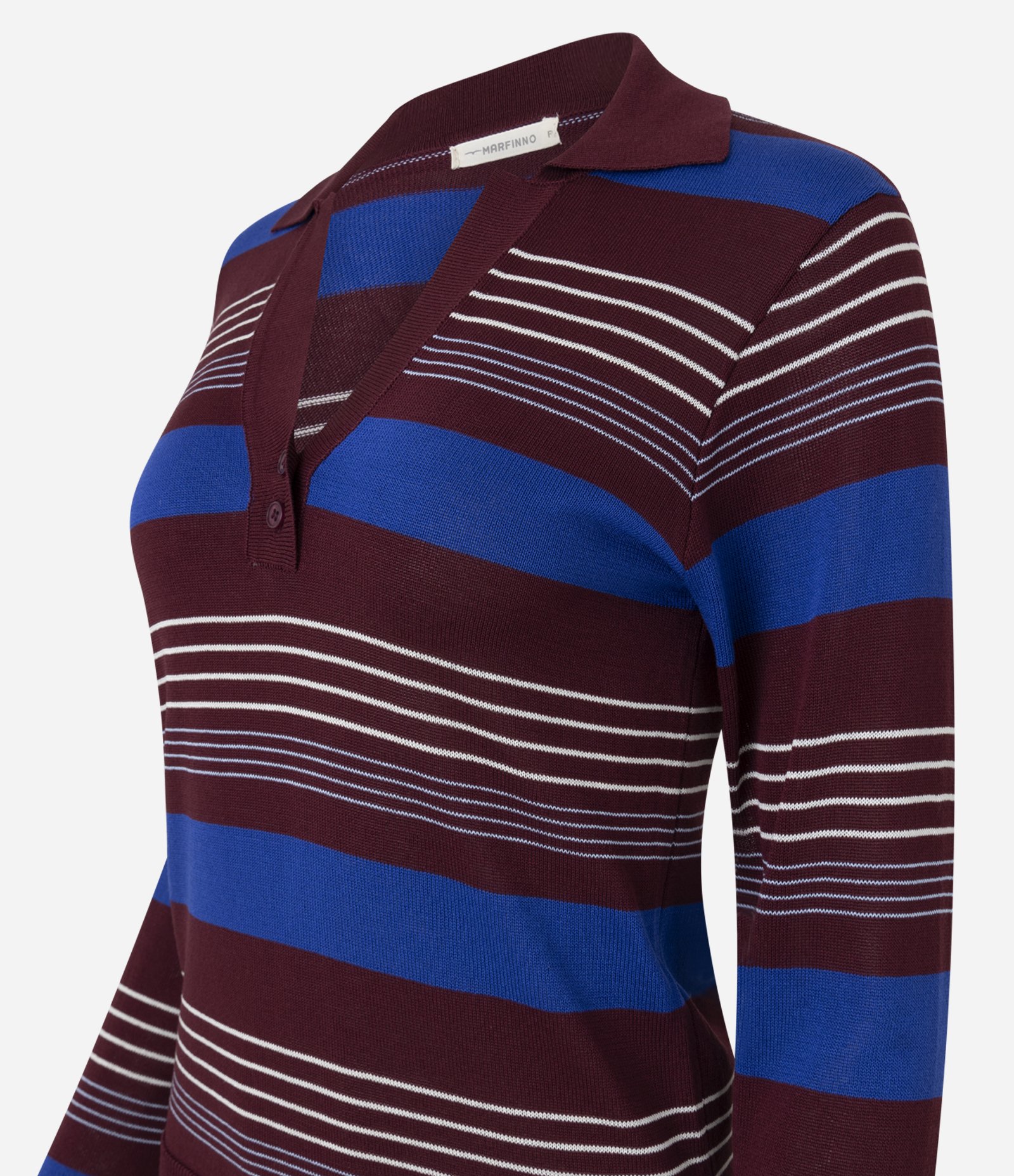 Blusa em Tricô com Estampa Listrada Marrom 2