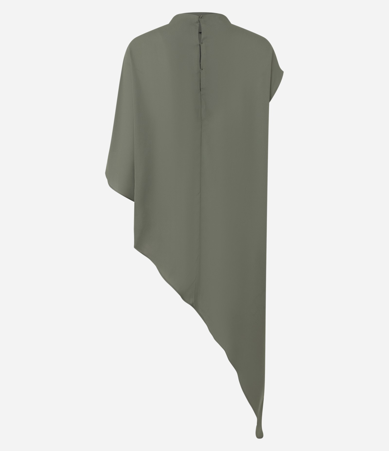 Blusa Fluída em Chiffon com Mangas Diferenciadas e Barra Assimétrica Verde 6