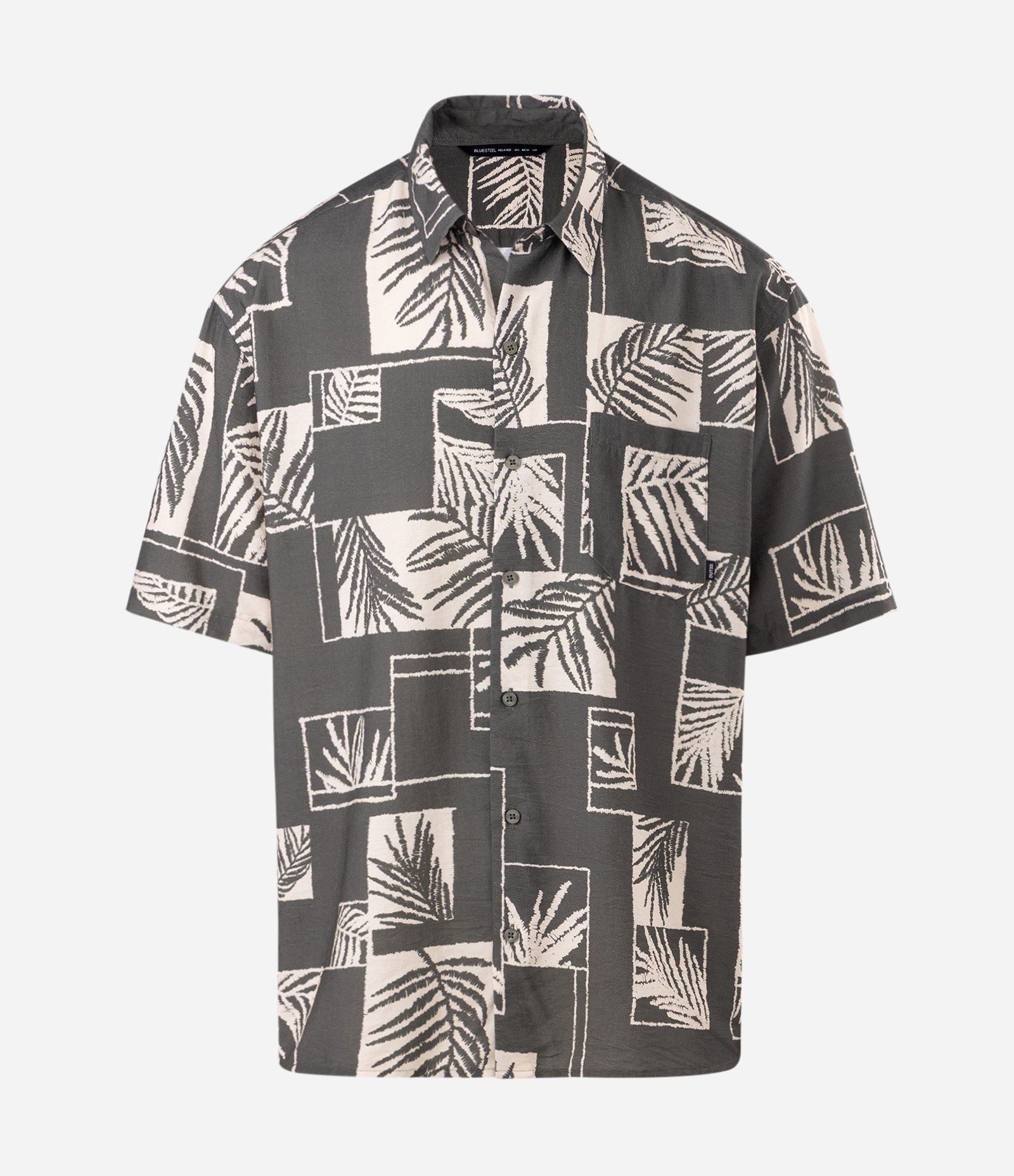 Camisa Relaxed Folhagem Manga Curta Verde 5