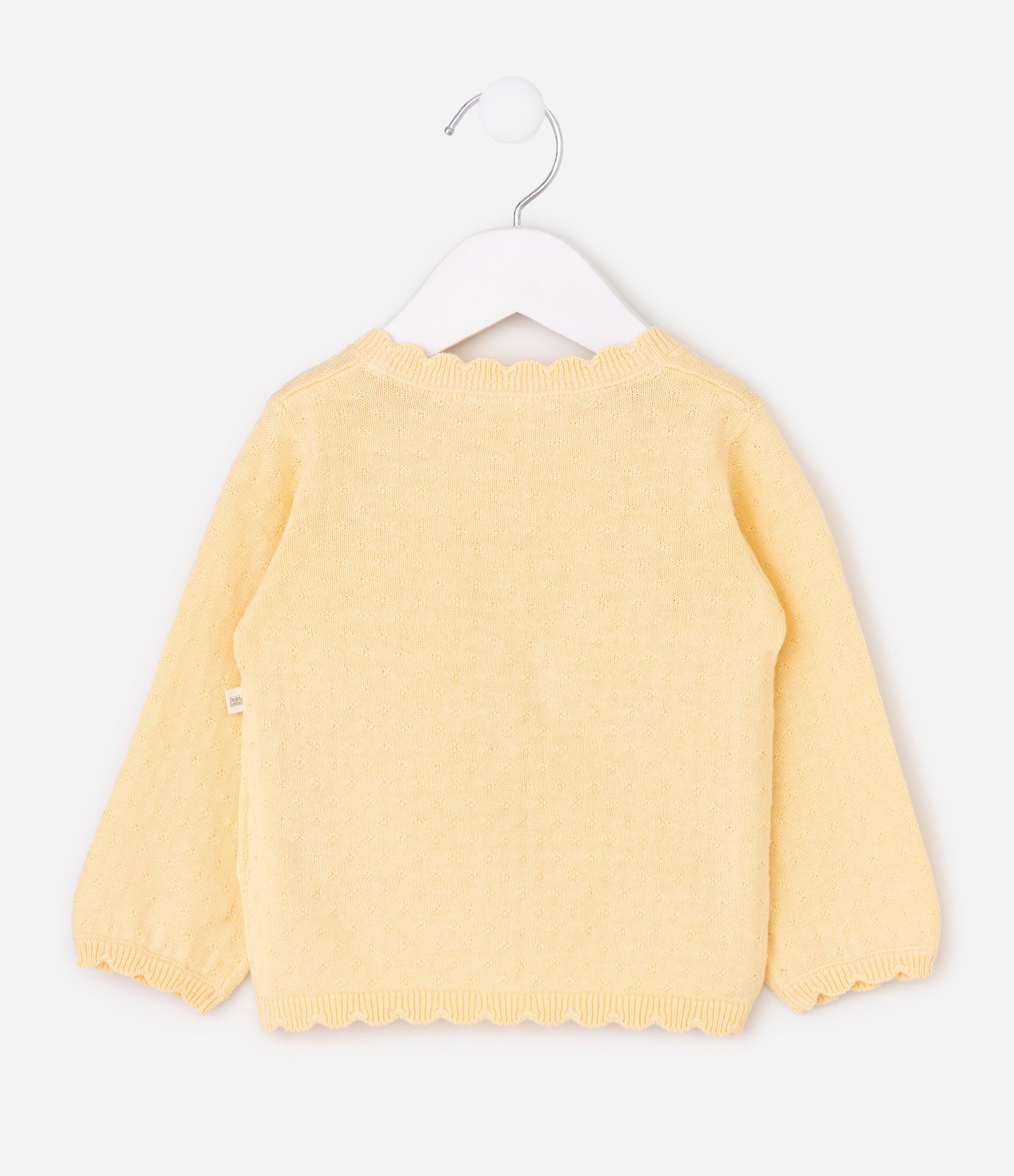 Cardigan Bebê em Tricô com Bordado Floral - Tam 0 a 18 Meses Bege 3