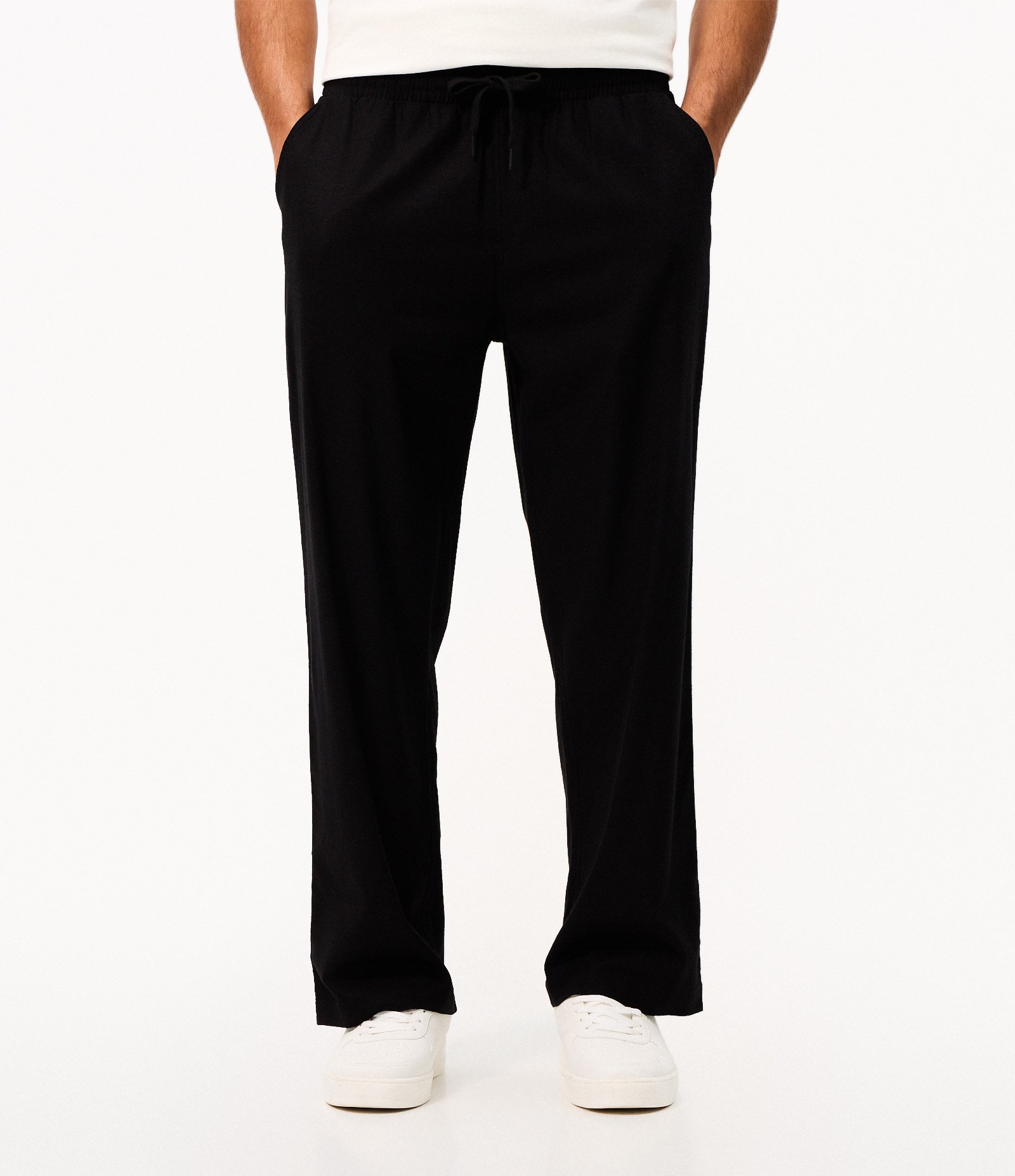 Calça Wide Leg em Viscose e Cânhamo Preto 2