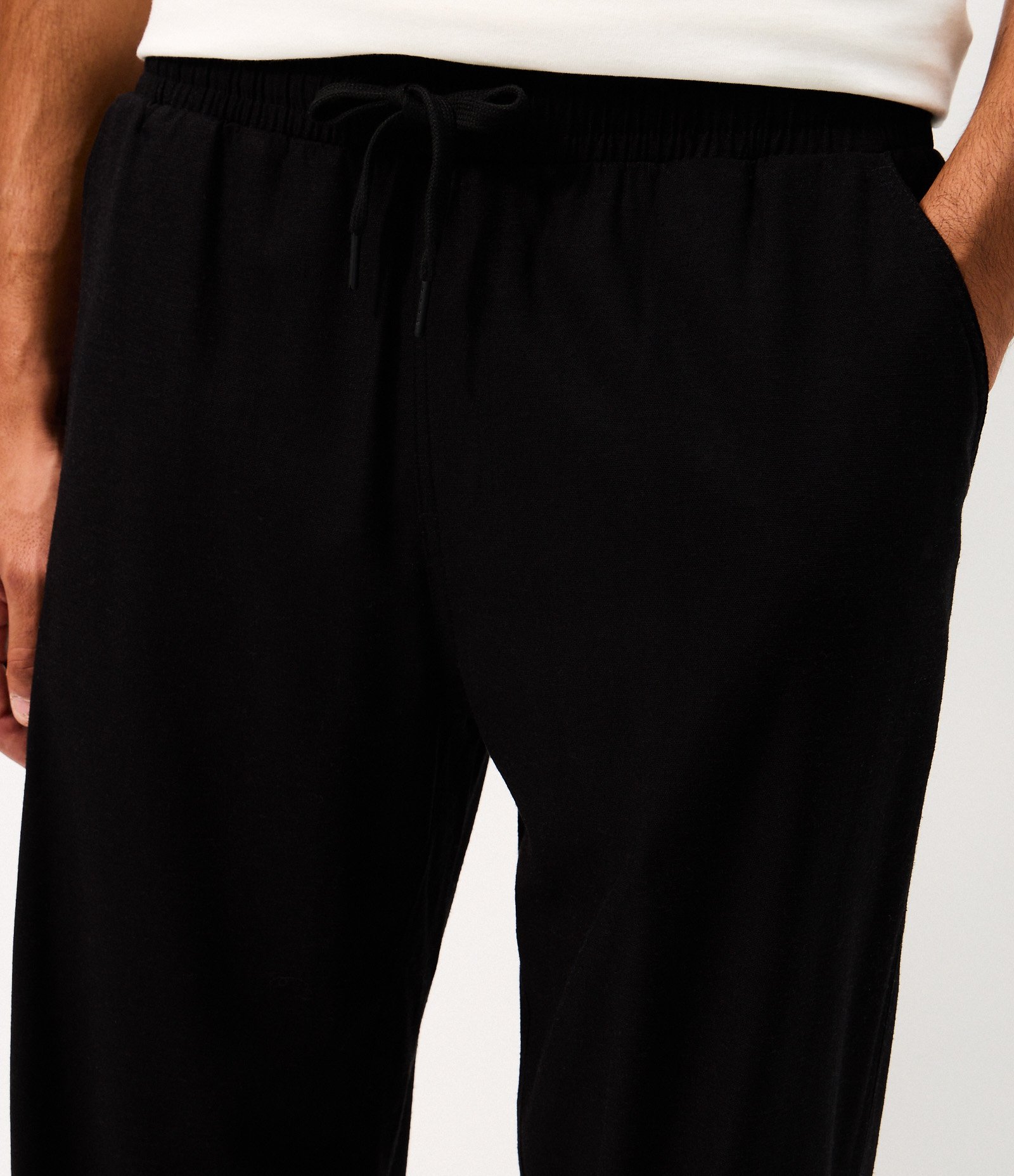 Calça Wide Leg em Viscose e Cânhamo Preto 4