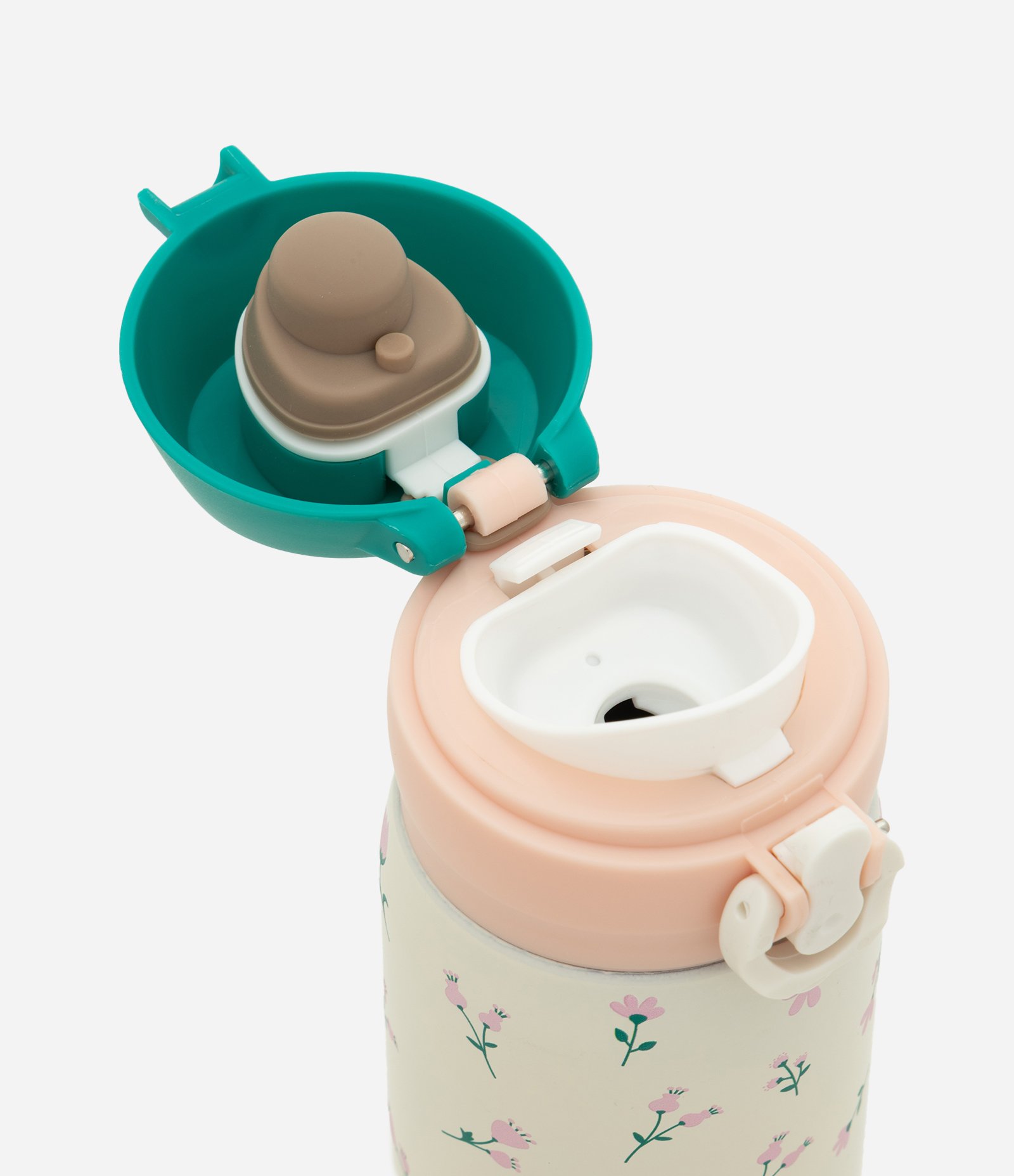 Garrafa Térmica em Aço Inoxidável com Estampa Floral 450ml Off White 2