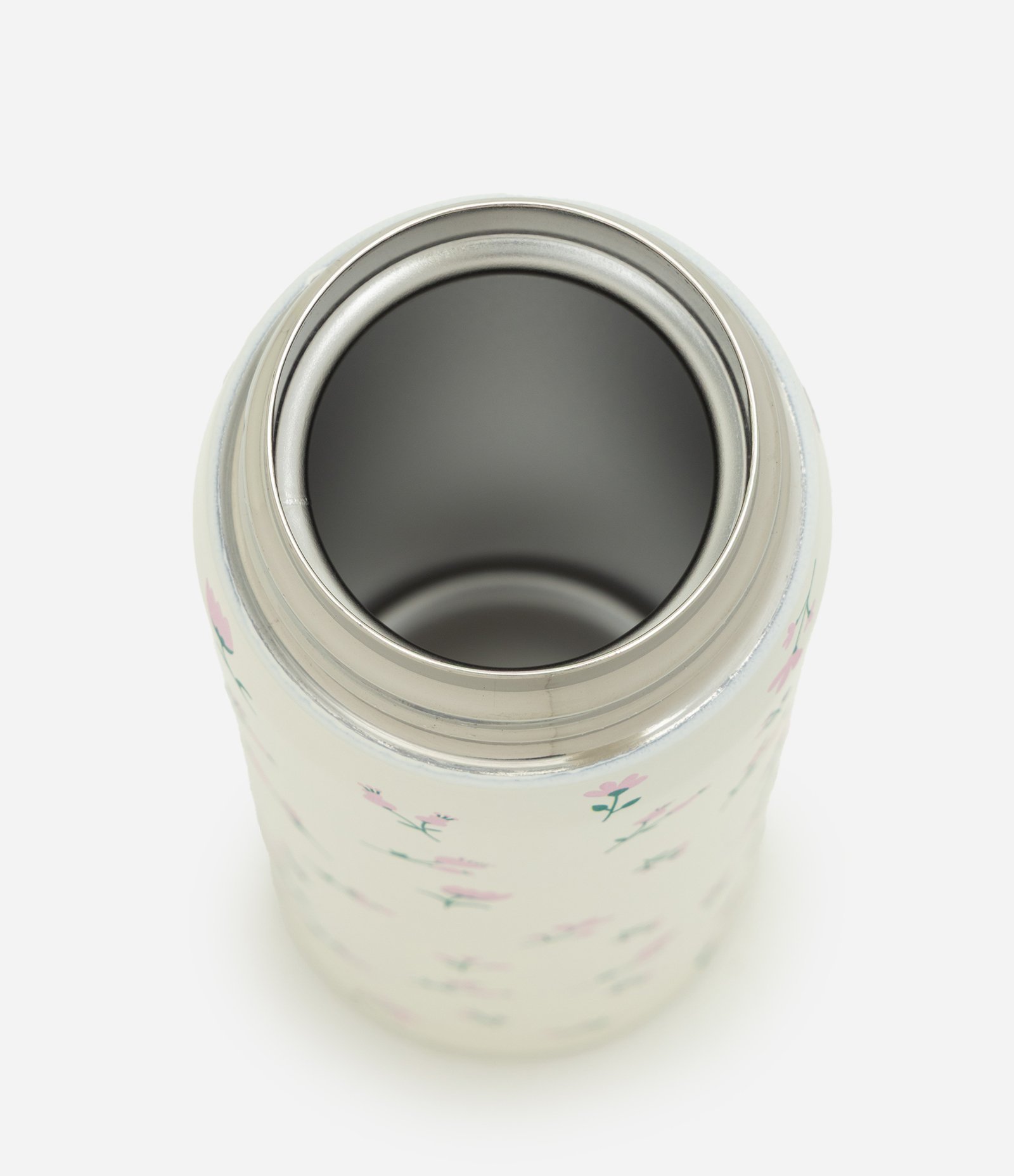 Garrafa Térmica em Aço Inoxidável com Estampa Floral 450ml Off White 3