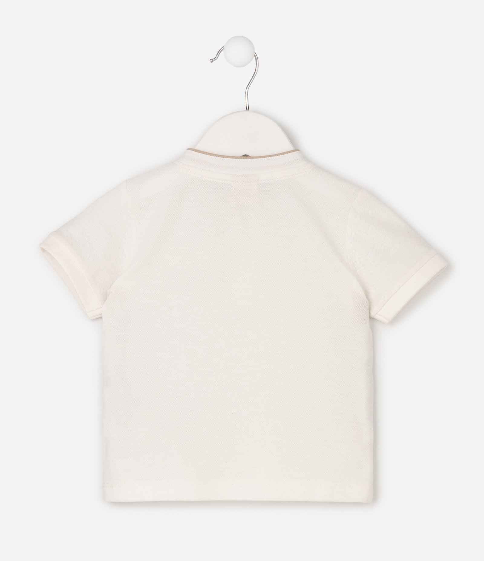 Camiseta Infantil com Gola Henley e Bolsinho - Tam 0 a 18 Meses Branco 4