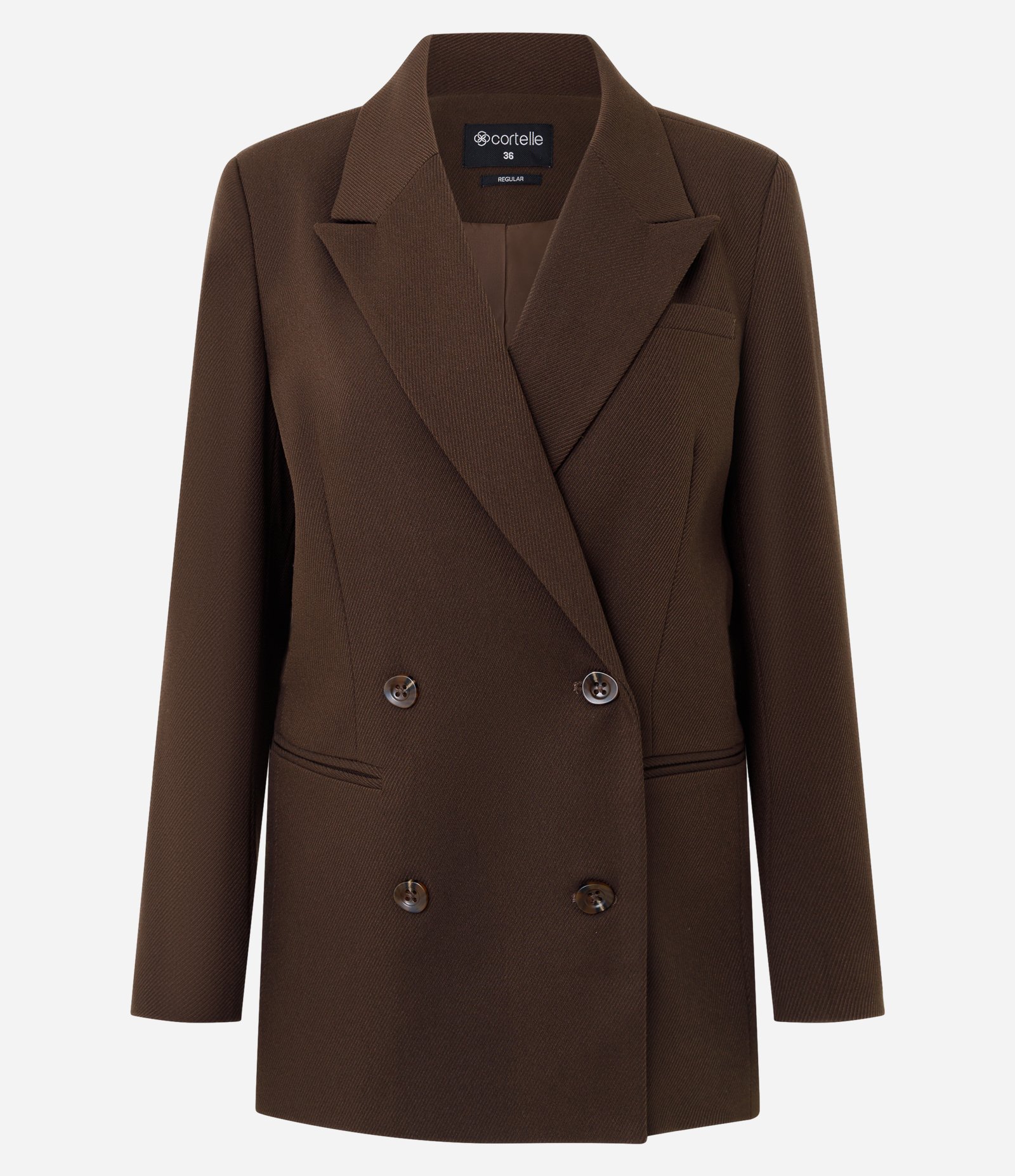 Blazer Oversized Estruturado com Botões Transpassados Marrom 7