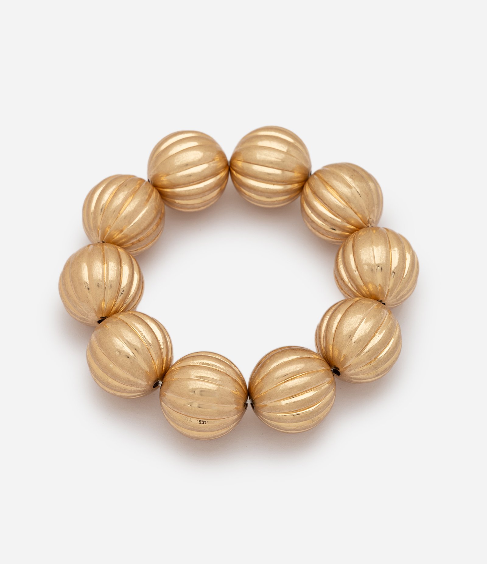 Pulseira com Esferas Grandes Plissadas Dourado 2