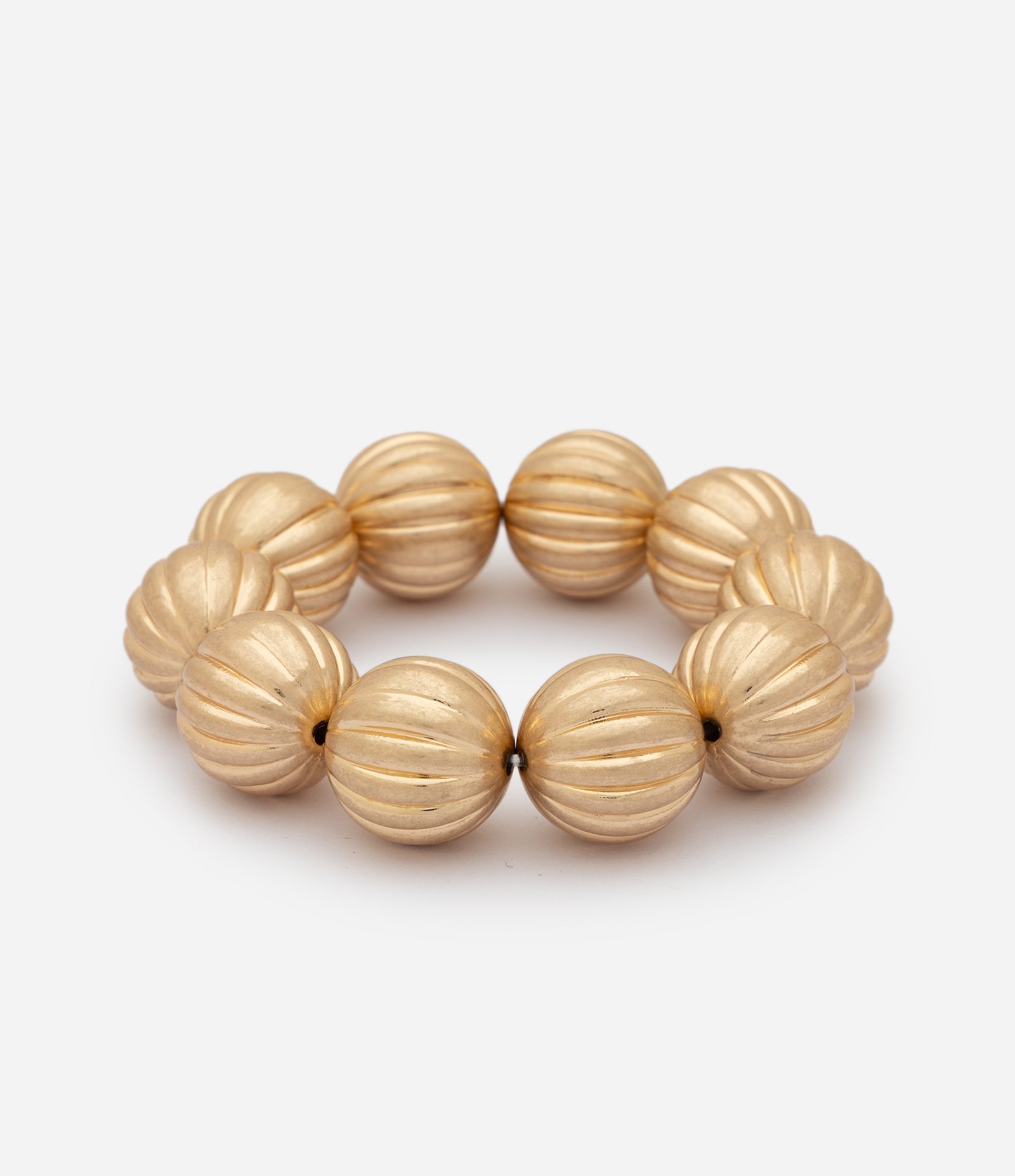 Pulseira com Esferas Grandes Plissadas Dourado 3