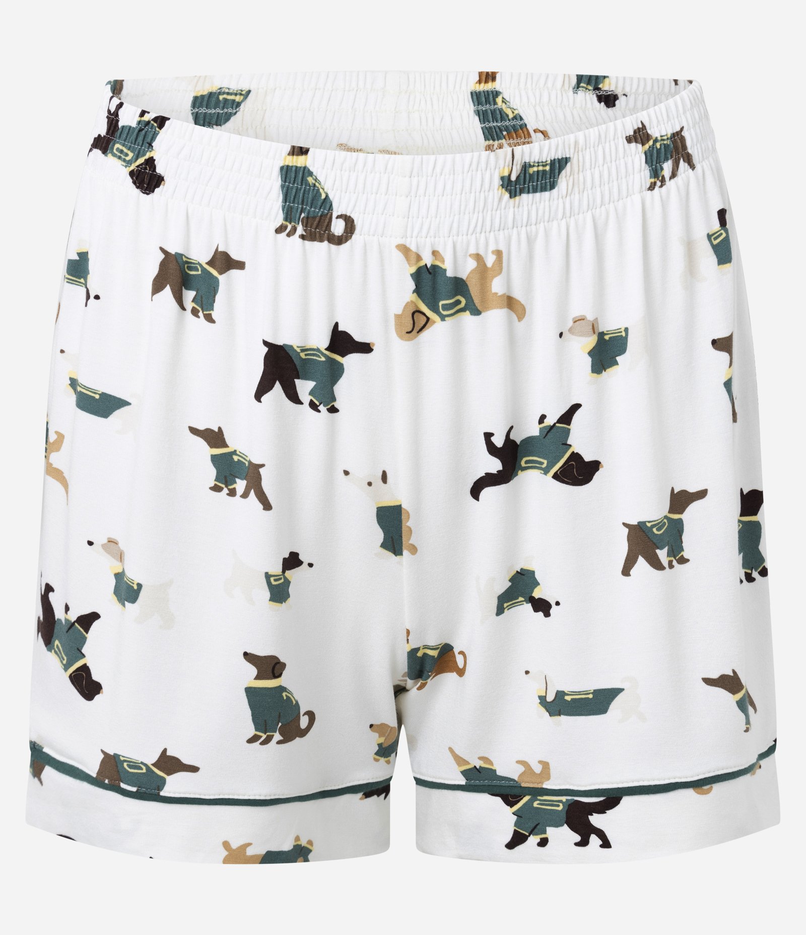 Pijama Curto Americano com Estampa Cachorros do Brasil Branco/Verde/Amarelo 3