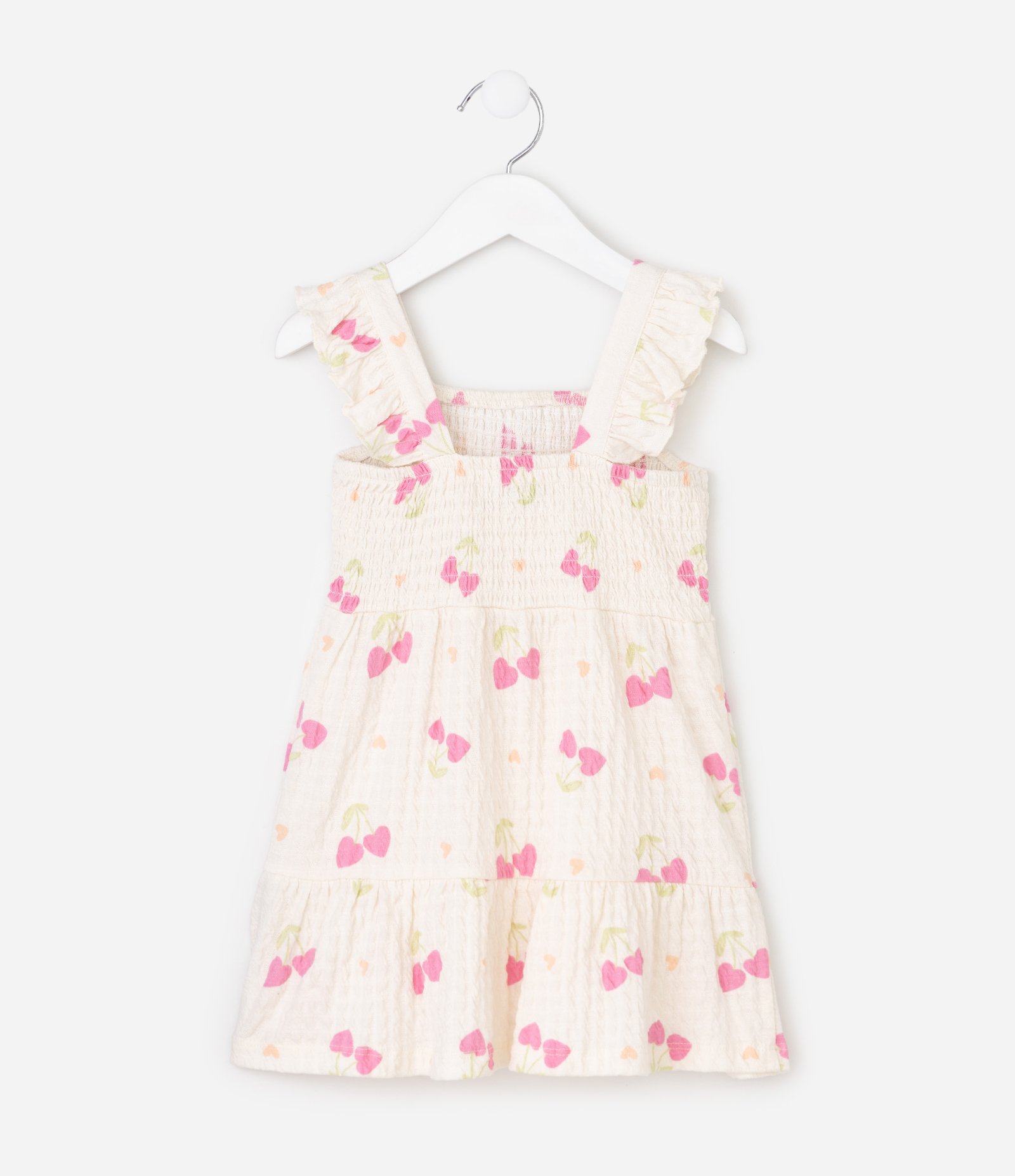Vestido Infantil Em Algodão Texturizado Cereja Com Lastex -Tam 5 a 6 Anos Multicores 2