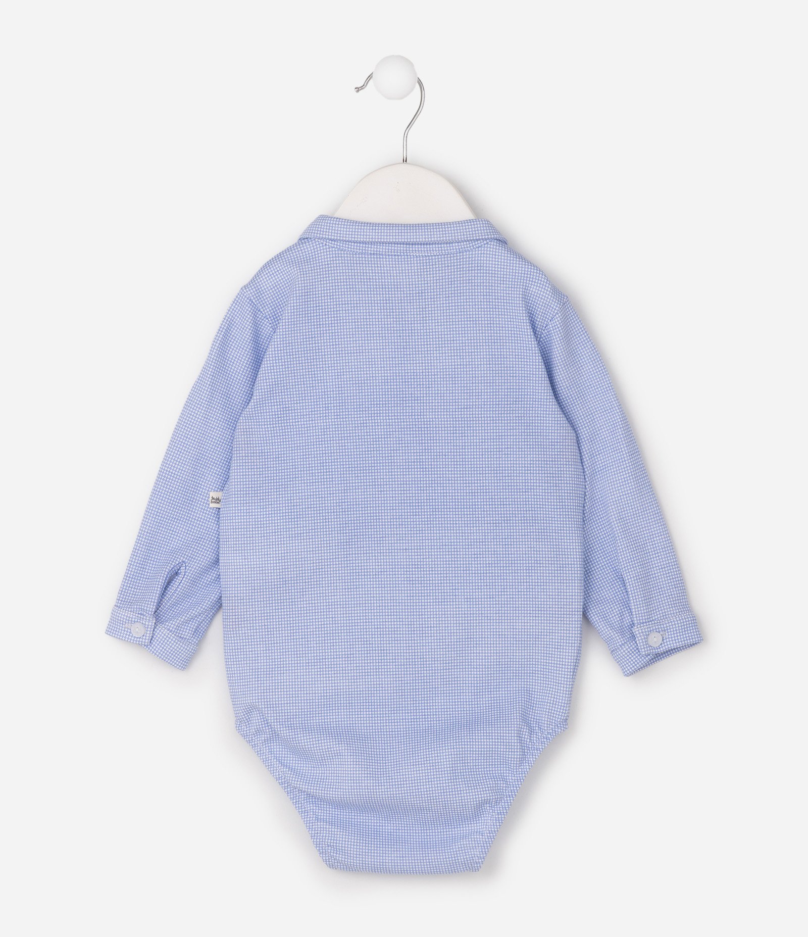 Body Bebê Camisa em Algodão com Colarinho e Botões - Tam 0 a 18 Meses Azul 3