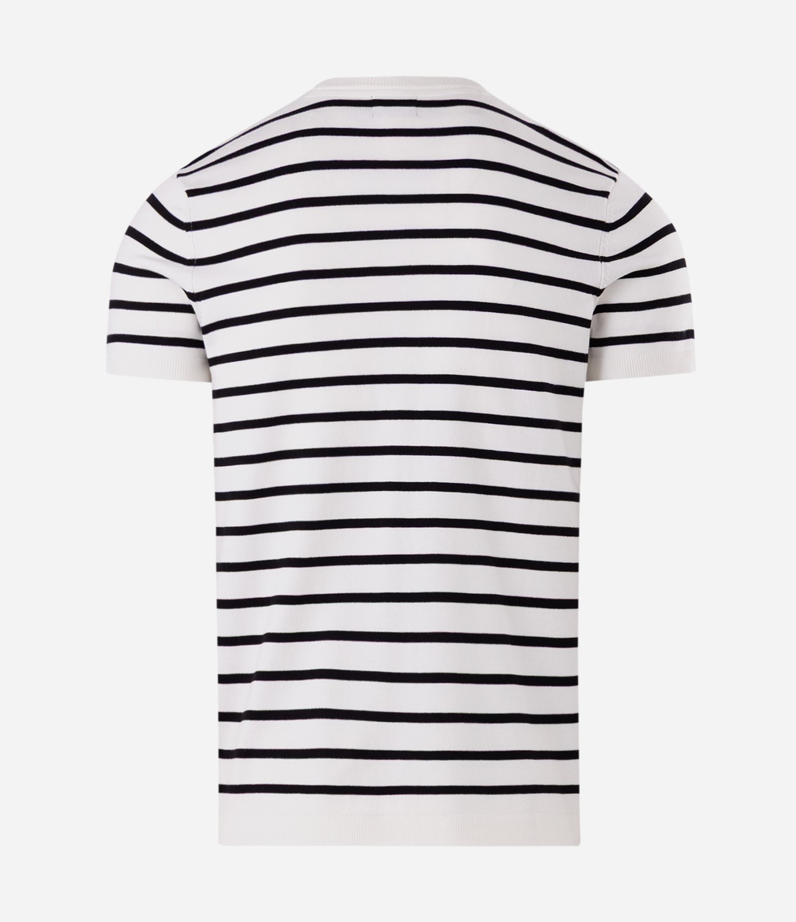 Camiseta Slim em Tricô Listrada Branco 6