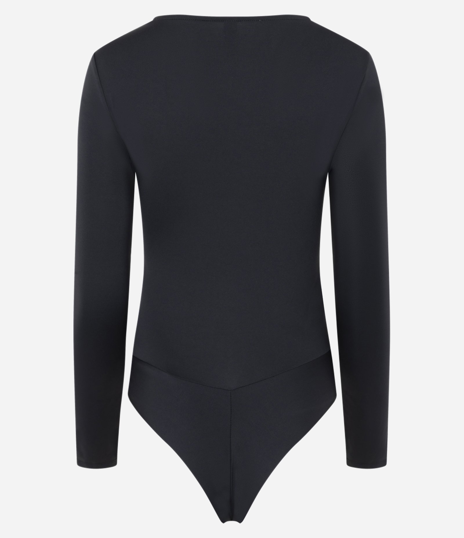 Body Manga Longa em Microfibra com Decote Quadrado Preto 6
