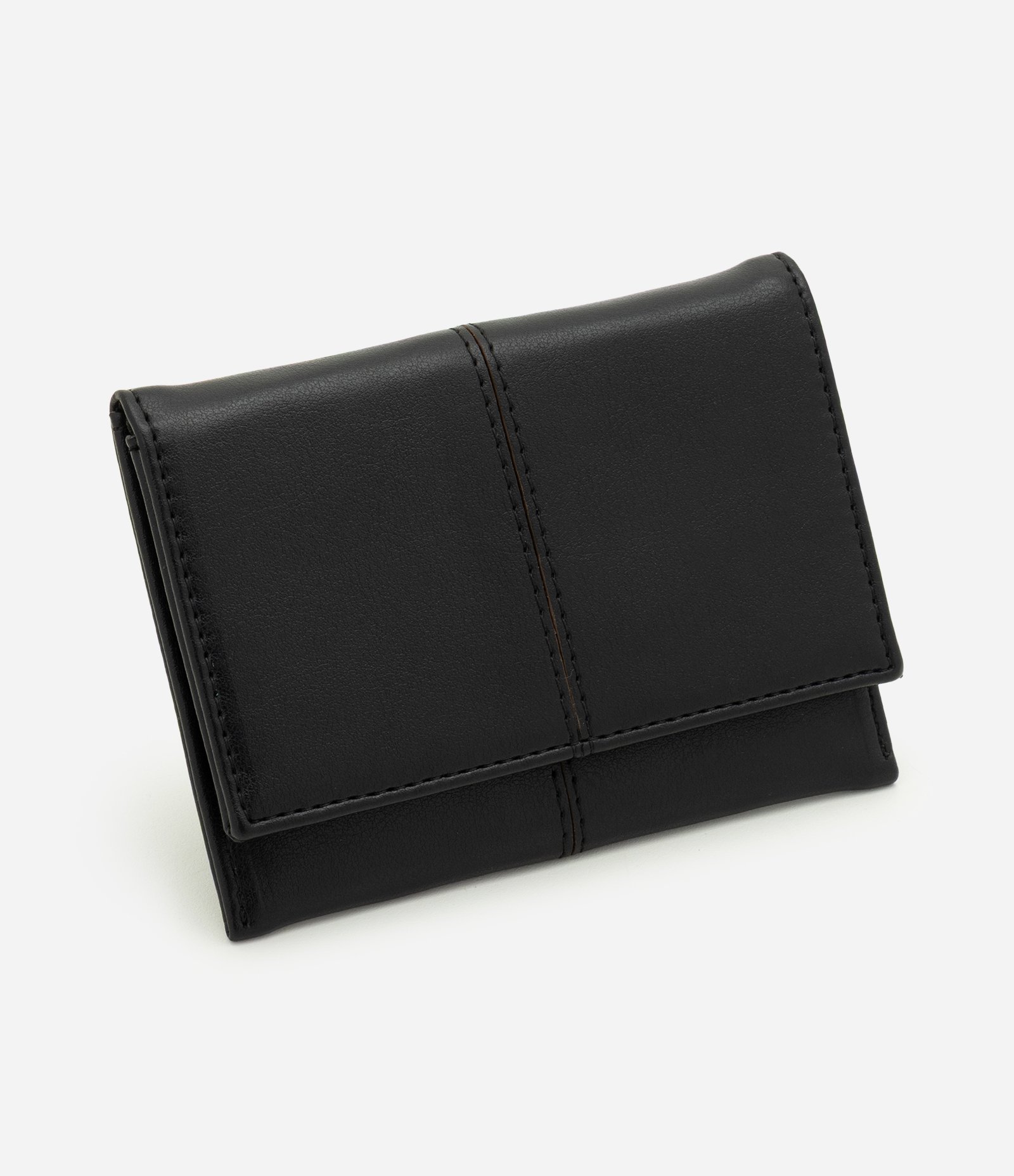 Carteira Envelope em PU com Botão de Pressão Preto 1