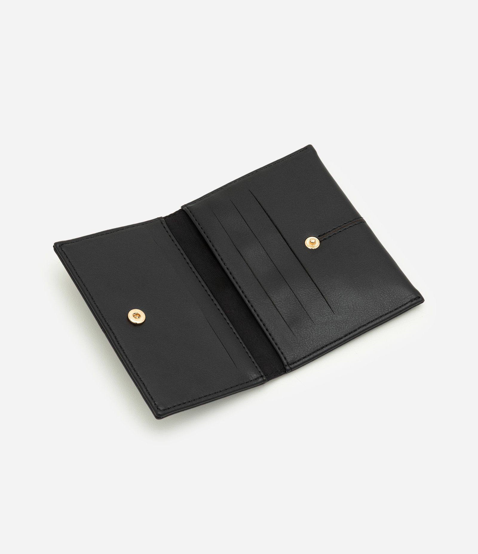 Carteira Envelope em PU com Botão de Pressão Preto 5
