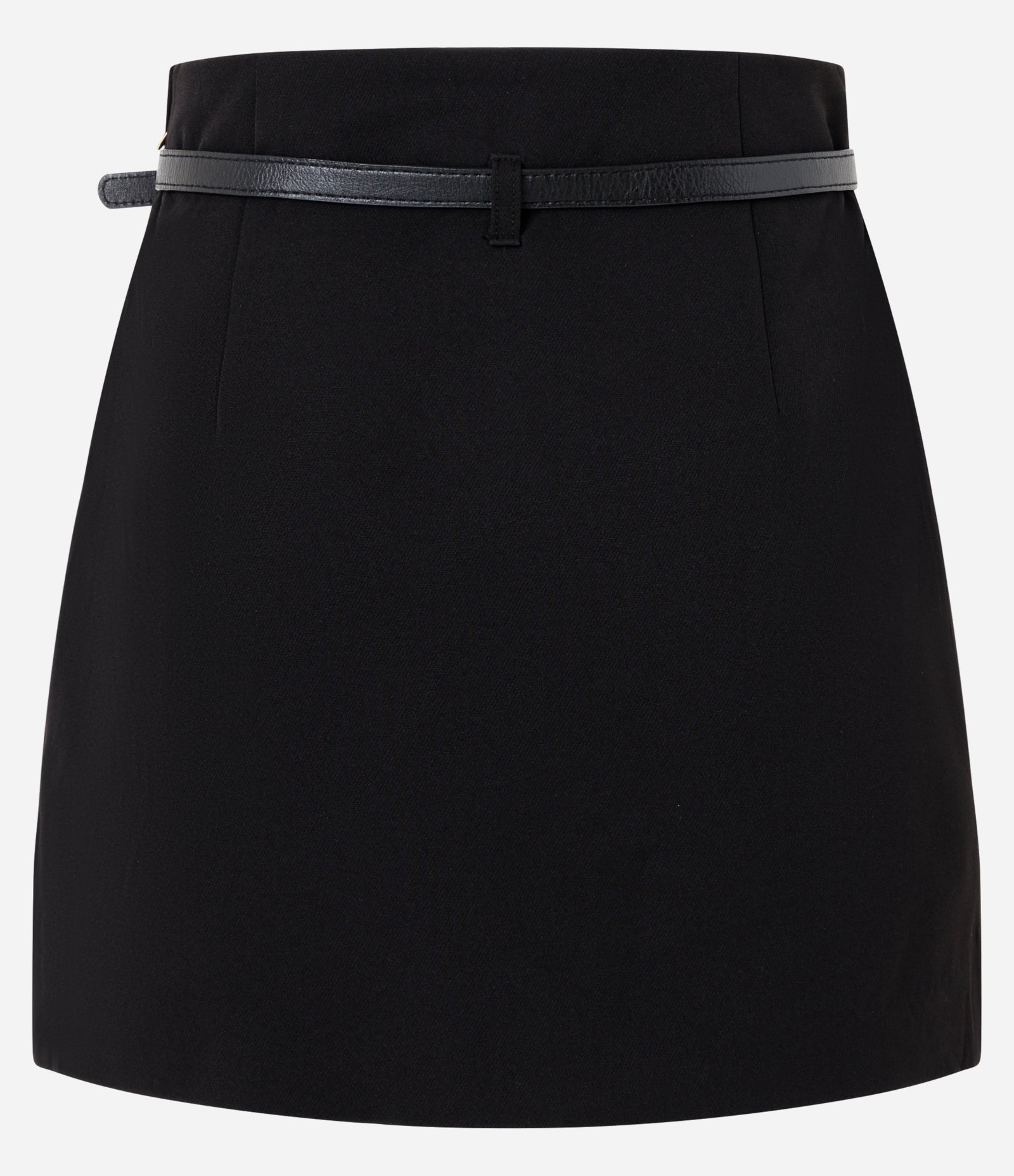 Short Saia Alfaiatado com Cinto de PU e Textura Plissada Preto 5