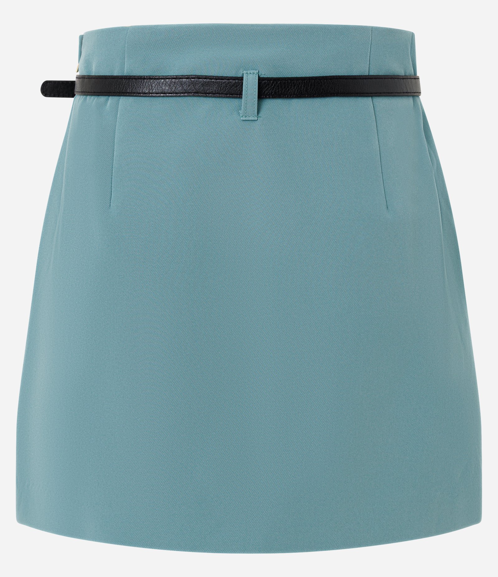 Short Saia Alfaiatado com Cinto de PU e Textura Plissada Azul 4
