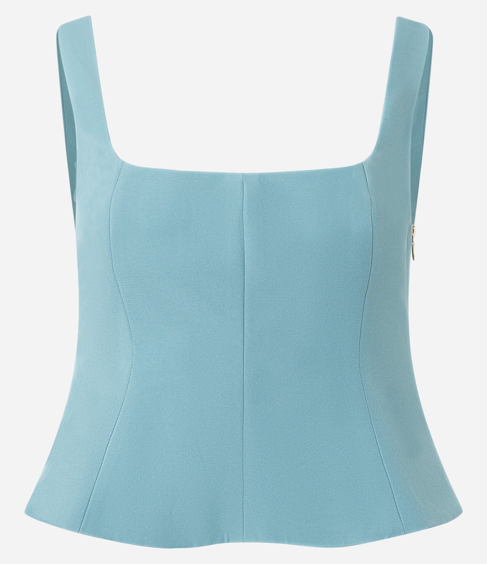 Blusa Alfaiatada com Decote Quadrado e Barra Estruturada Azul 5