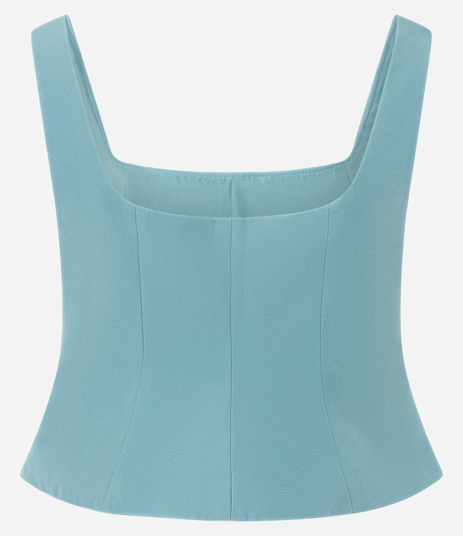 Blusa Alfaiatada com Decote Quadrado e Barra Estruturada Azul 6