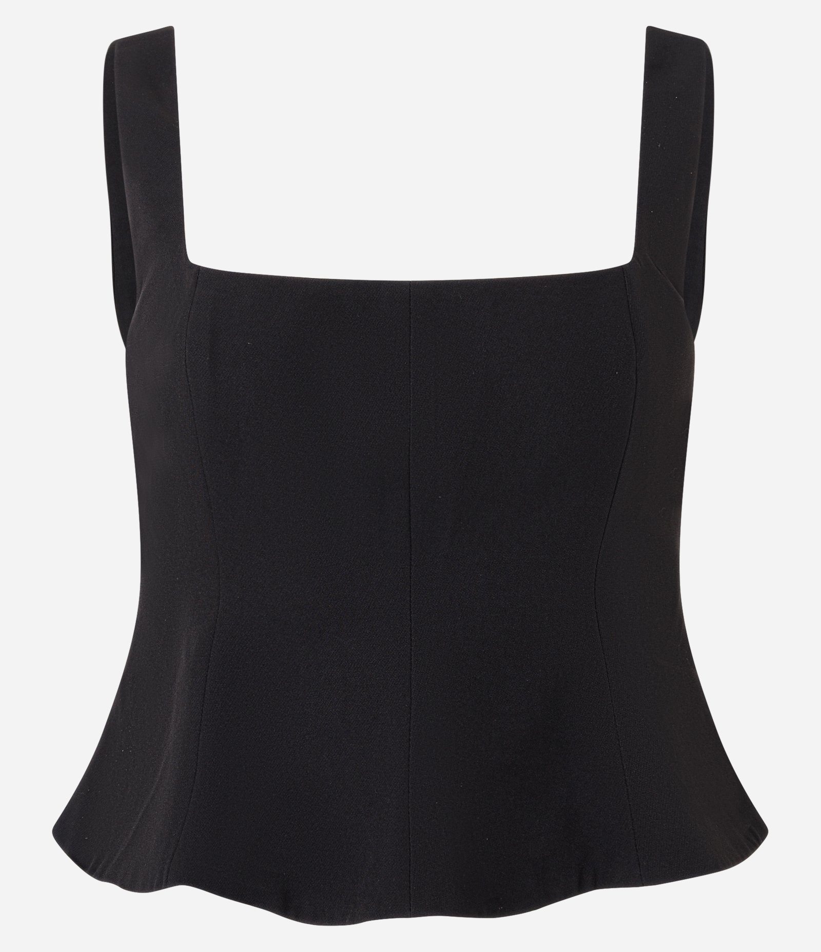 Blusa Alfaiatada com Decote Quadrado e Barra Estruturada Preto 5