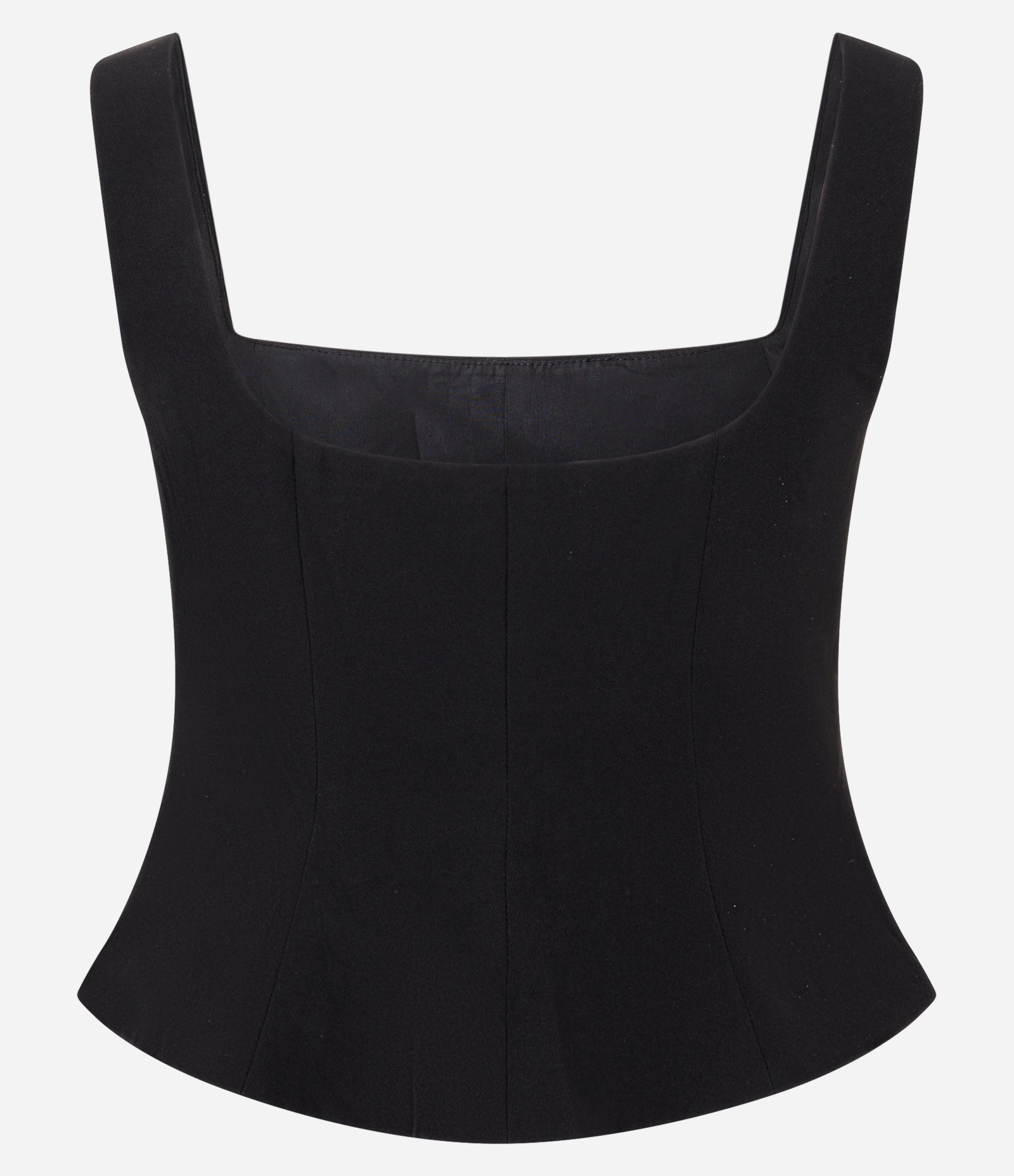 Blusa Alfaiatada com Decote Quadrado e Barra Estruturada Preto 6