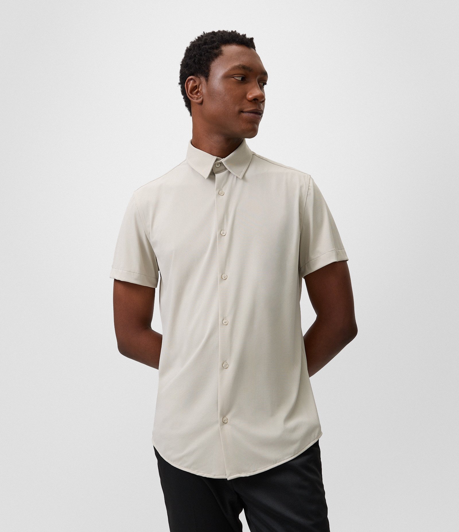 Camisa Performance em Poliamida Toque Gelado Bege 1