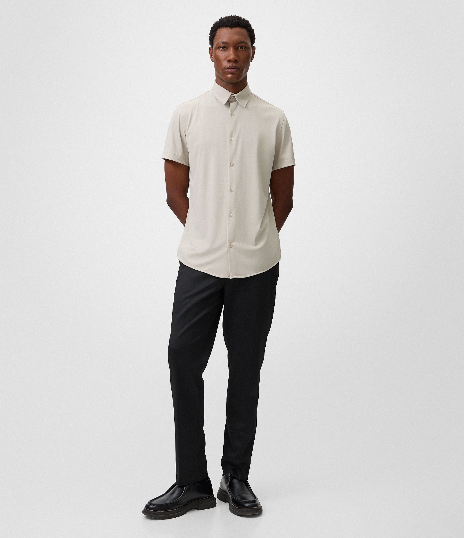 Camisa Performance em Poliamida Toque Gelado Bege 2