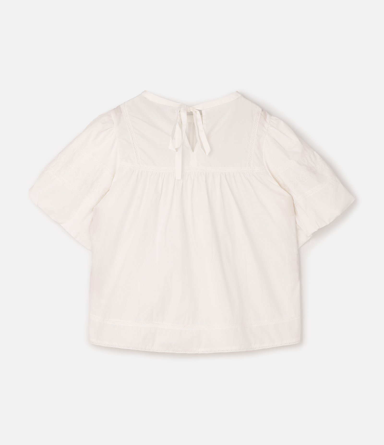 Blusa Regular em Algodão com Entremeios Curve & Plus Size Branco 6