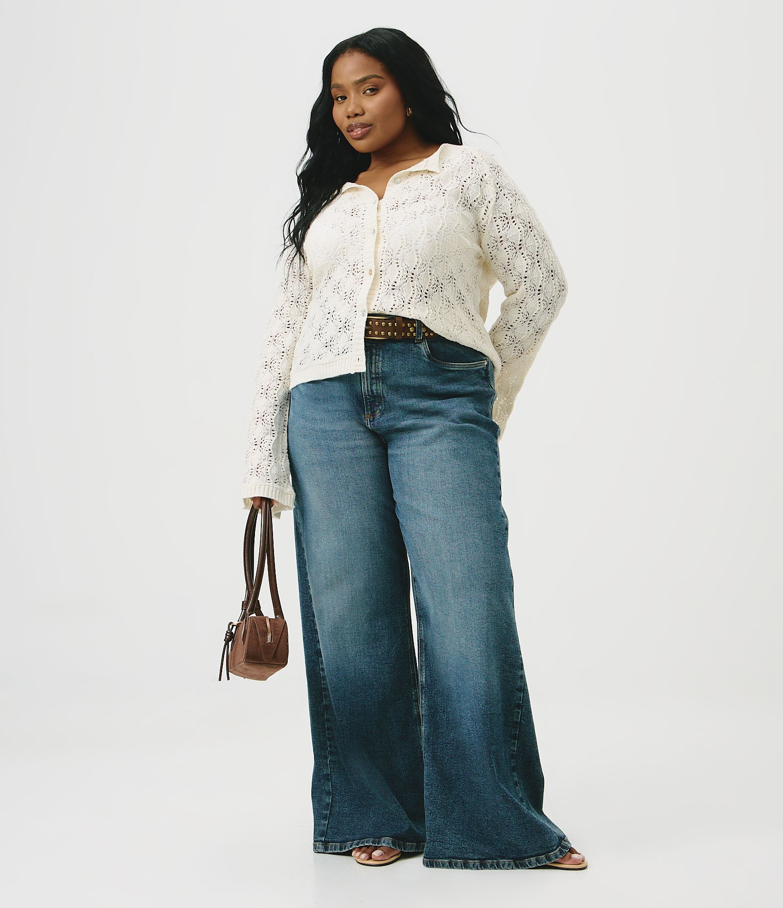 Cardigan Tricô Texturizado Manga Sino Curve & Plus Size Bege 2