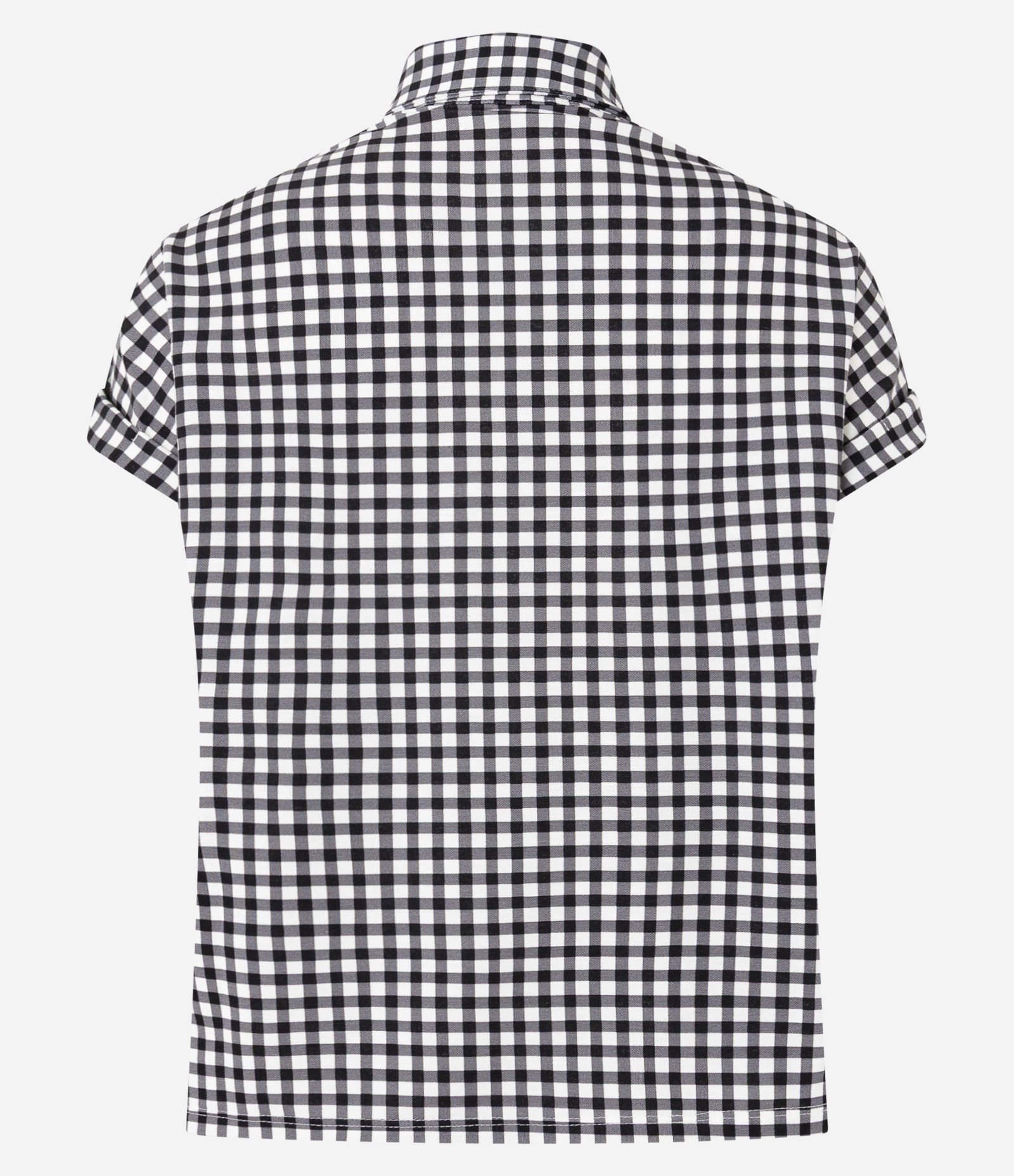 Blusa com Estampa Xadrez e Fechamento por Botões Preto 2