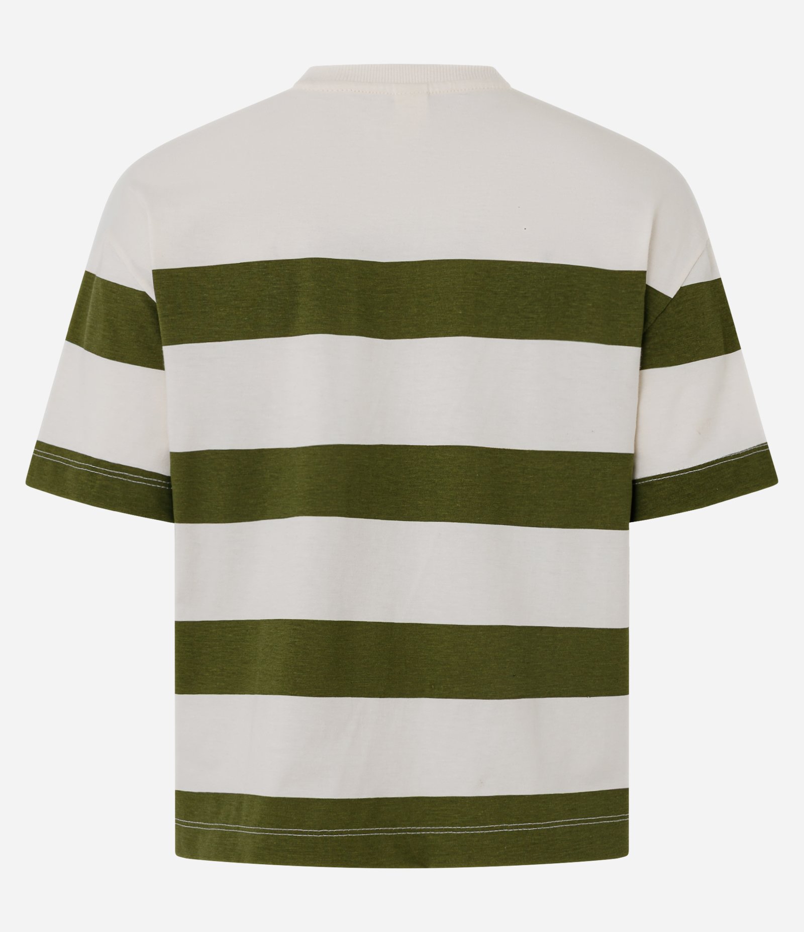 Blusa Listrada em Algodão com Estampa Floral Off White/Verde 6