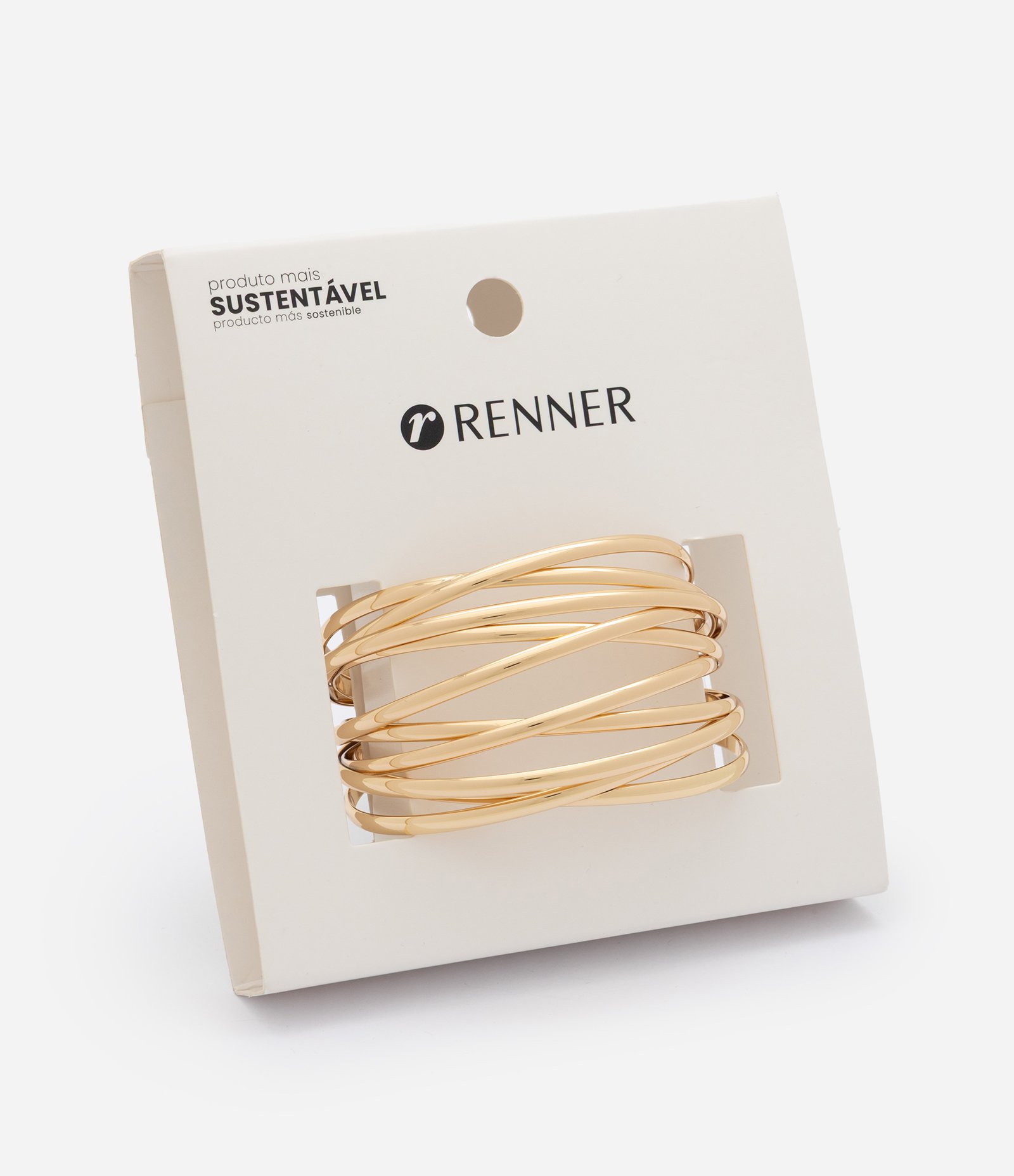 Bracelete Aramado em Metal com Abertura Funcional Dourado 3